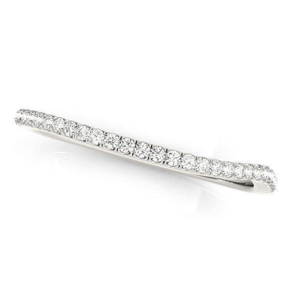 14k White Gold Slim Curved Diamond Wedding Ring (1/10 cttw) RCJ Rings CELESTIA LUXE JEWELLERS