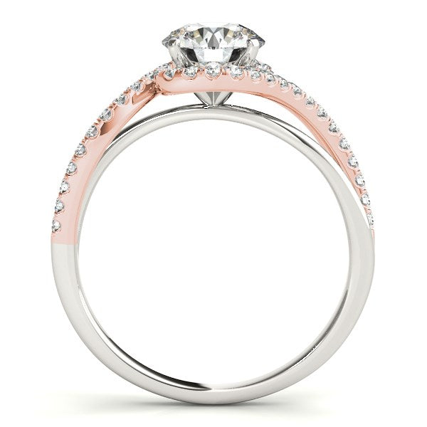 14k White And Rose Gold Bypass Band Diamond Engagement Ring (1 1/8 cttw) RCJ Rings CELESTIA LUXE JEWELLERS