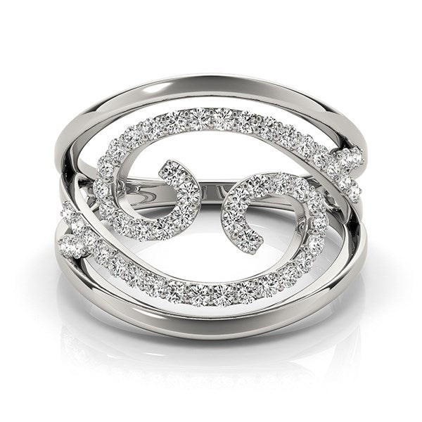 Swirl Design Diamond Ring in 14k White Gold (1/2 cttw) RCJ Rings CELESTIA LUXE JEWELLERS