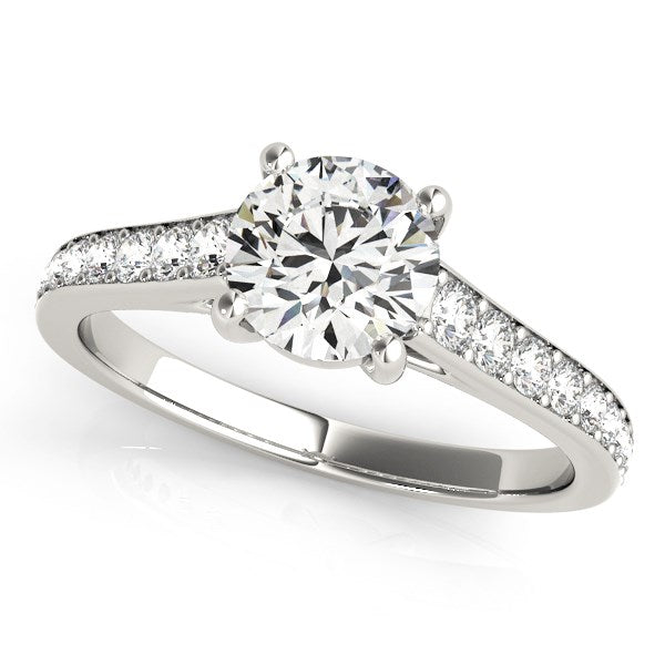 14k White Gold Graduated Single Row Diamond Engagement Ring (1 1/3 cttw) RCJ Rings CELESTIA LUXE JEWELLERS