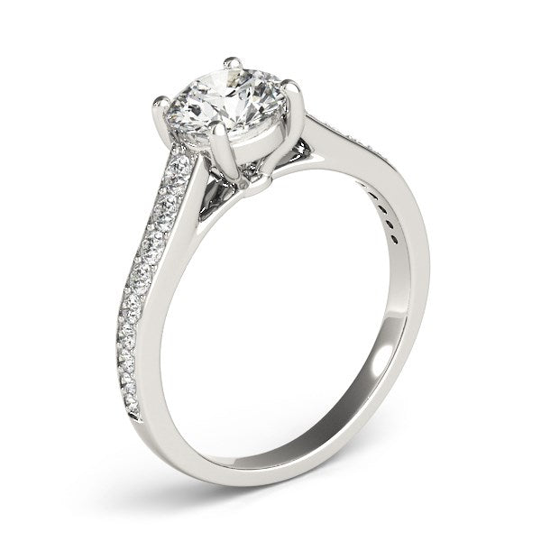 14k White Gold Graduated Single Row Diamond Engagement Ring (1 1/3 cttw) RCJ Rings CELESTIA LUXE JEWELLERS