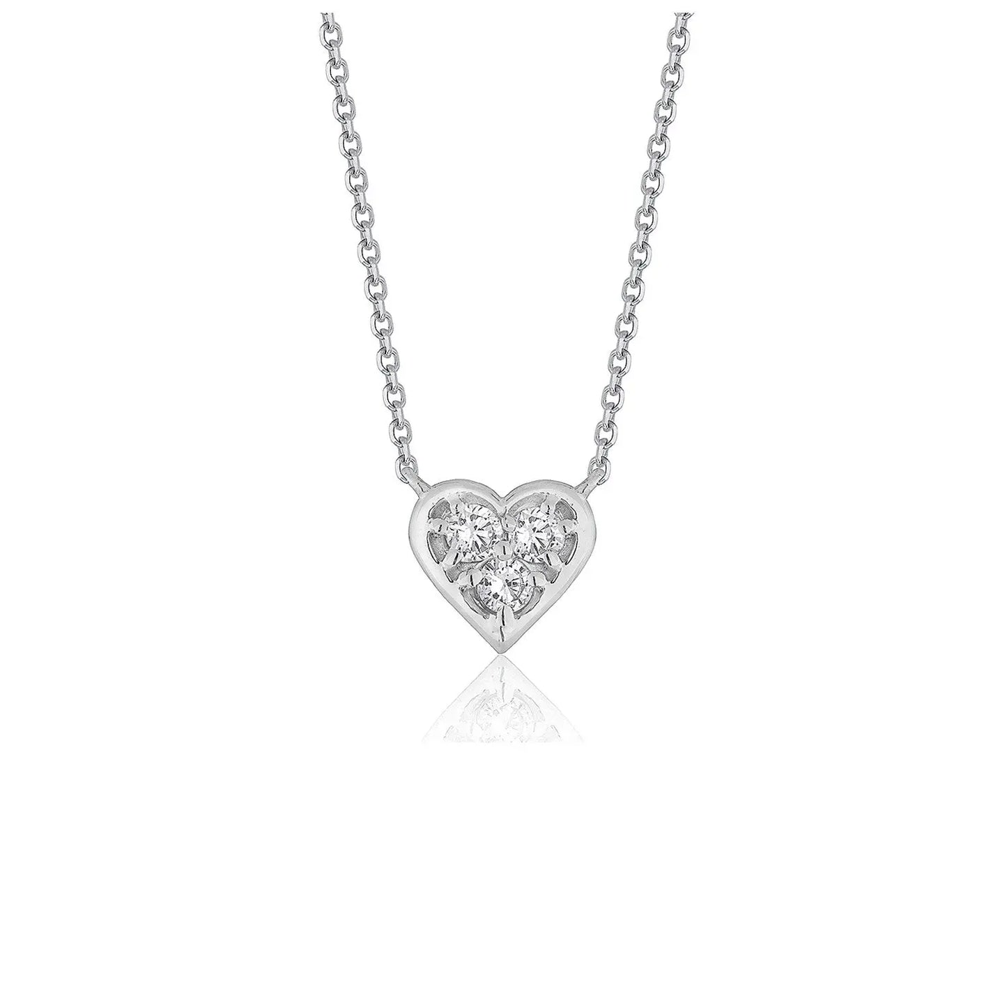 Diamond Heart Design Pendant in 14k White Gold RCJ Necklaces CELESTIA LUXE JEWELLERS