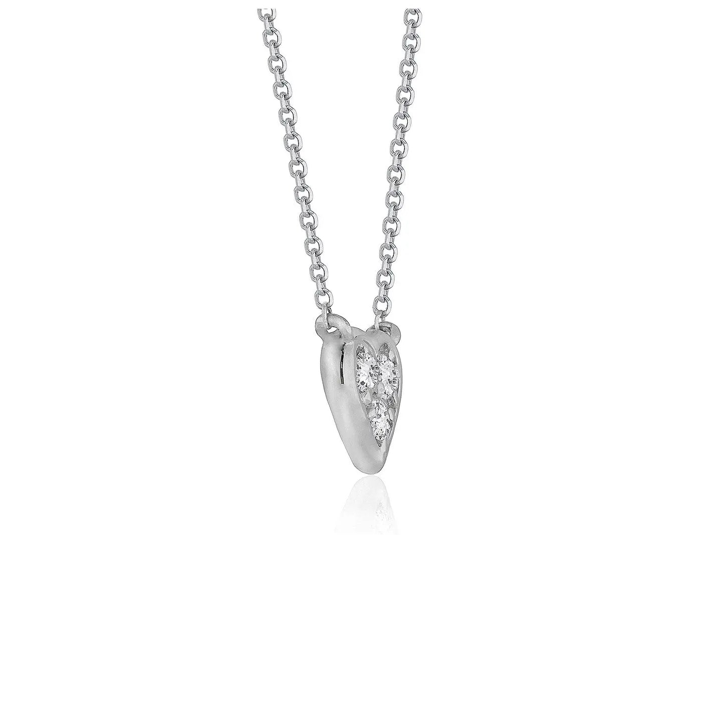 Diamond Heart Design Pendant in 14k White Gold RCJ Necklaces CELESTIA LUXE JEWELLERS