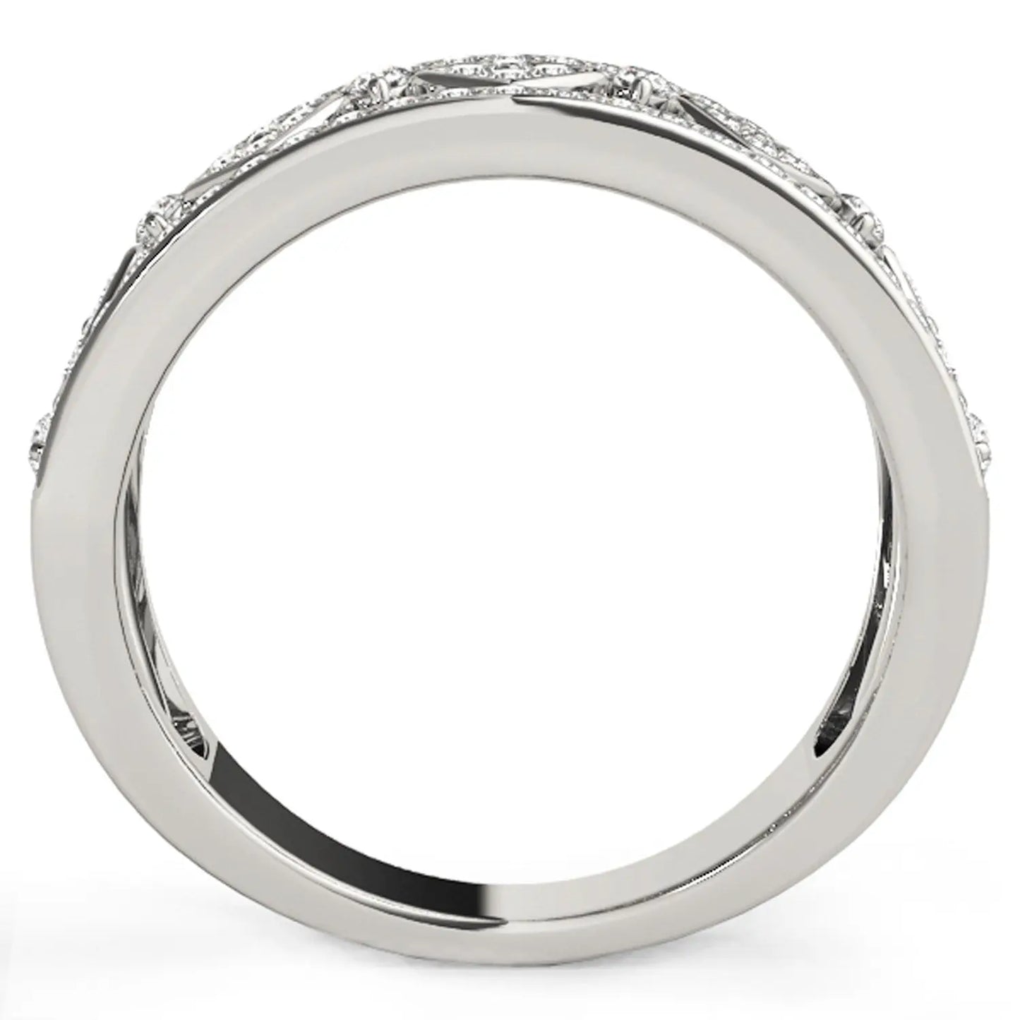 Diamond Studded Square Motif Ring in 14k White Gold (1/2 cttw) RCJ Rings CELESTIA LUXE JEWELLERS