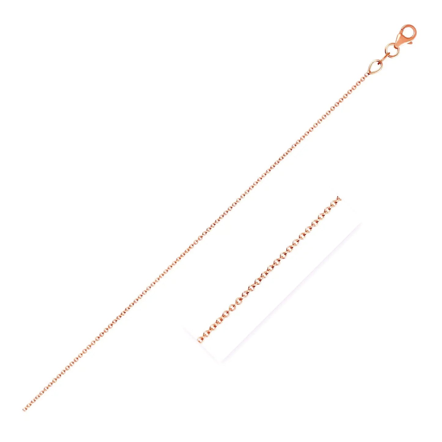Double Extendable Cable Chain in 14k Rose Gold (1.00 mm) RCJ Chains CELESTIA LUXE JEWELLERS