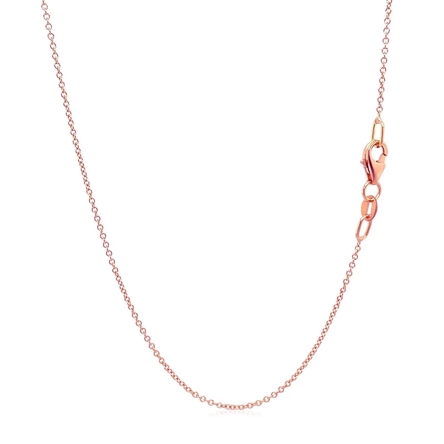 Double Extendable Cable Chain in 14k Rose Gold (1.00 mm) RCJ Chains CELESTIA LUXE JEWELLERS
