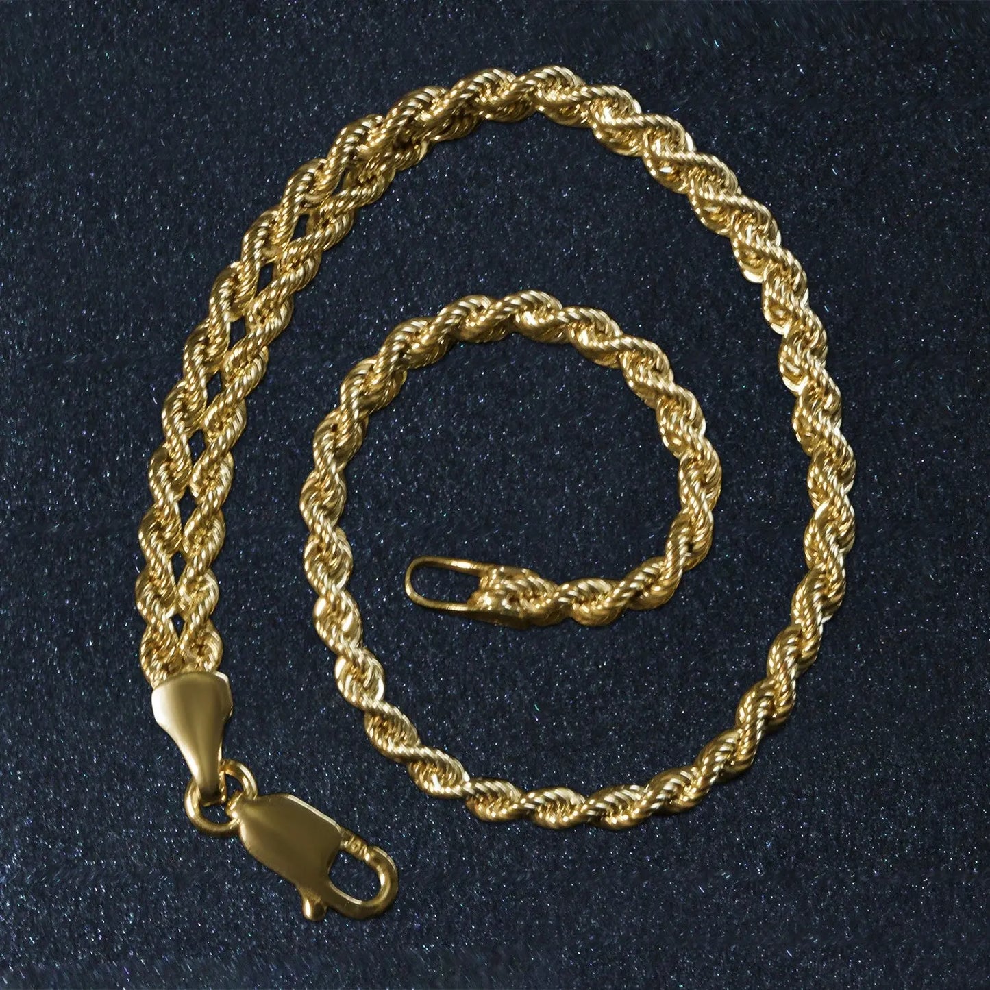 Double Rope Chain Bracelet in 10k Yellow Gold (2.10 mm) RCJ Bracelets CELESTIA LUXE JEWELLERS