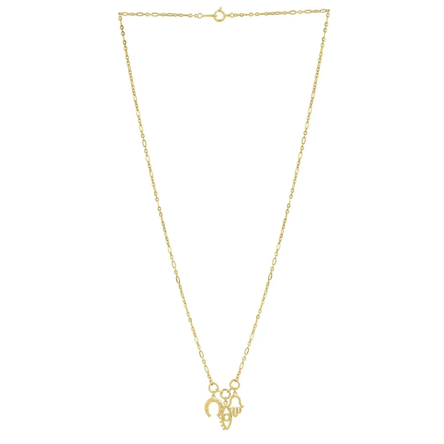 Drop Necklace with Lucky Charms in 14K Yellow Gold RCJ Necklaces CELESTIA LUXE JEWELLERS
