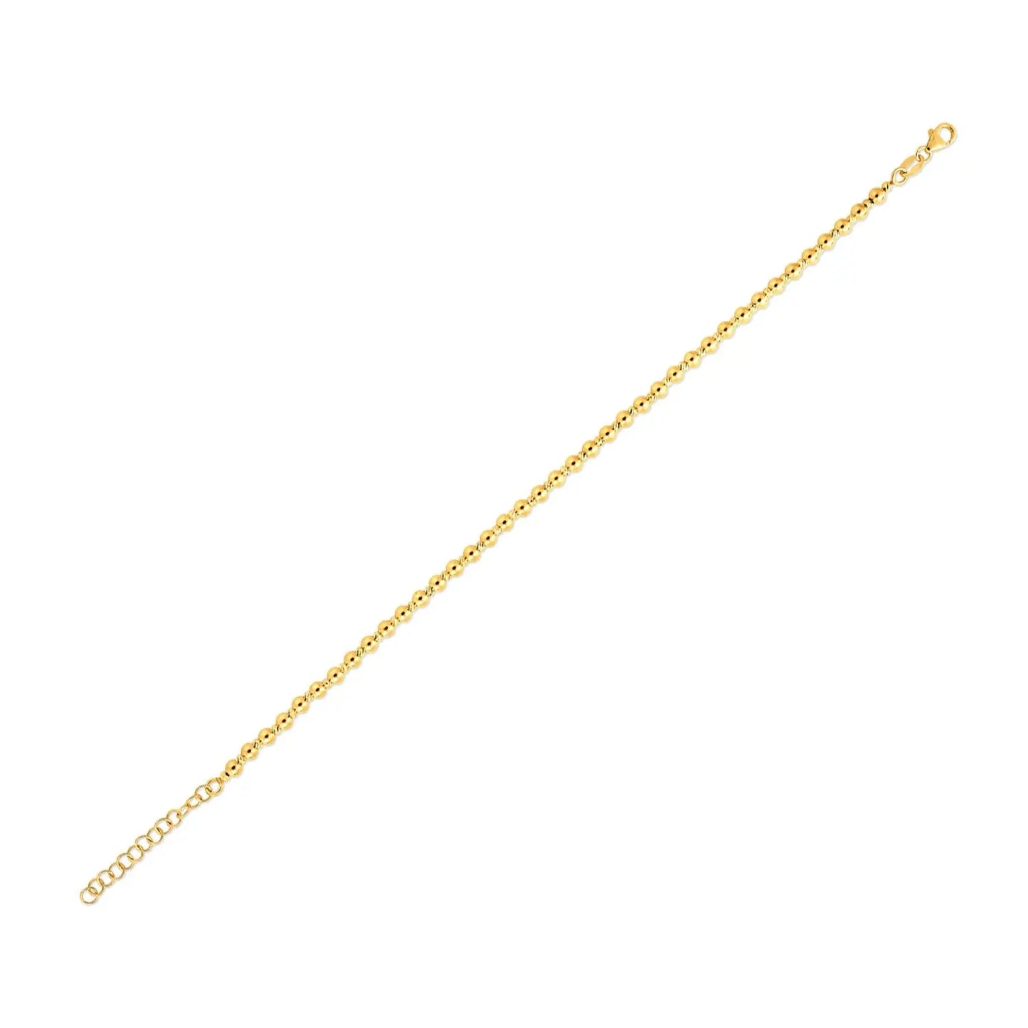 Duo Bead Bracelet in 14K Yellow Gold (3.00mm) RCJ Bracelets CELESTIA LUXE JEWELLERS