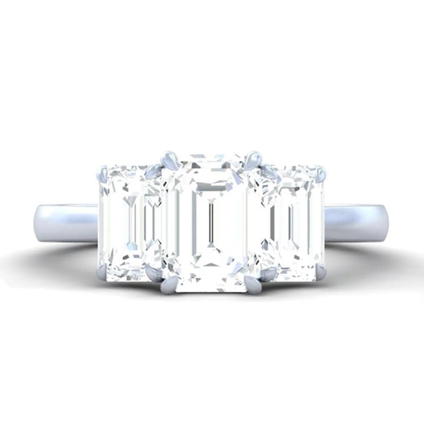 Emerald Lab Grown Diamond Three Stone Ring (1.64 cttw) RCJ Rings CELESTIA LUXE JEWELLERS