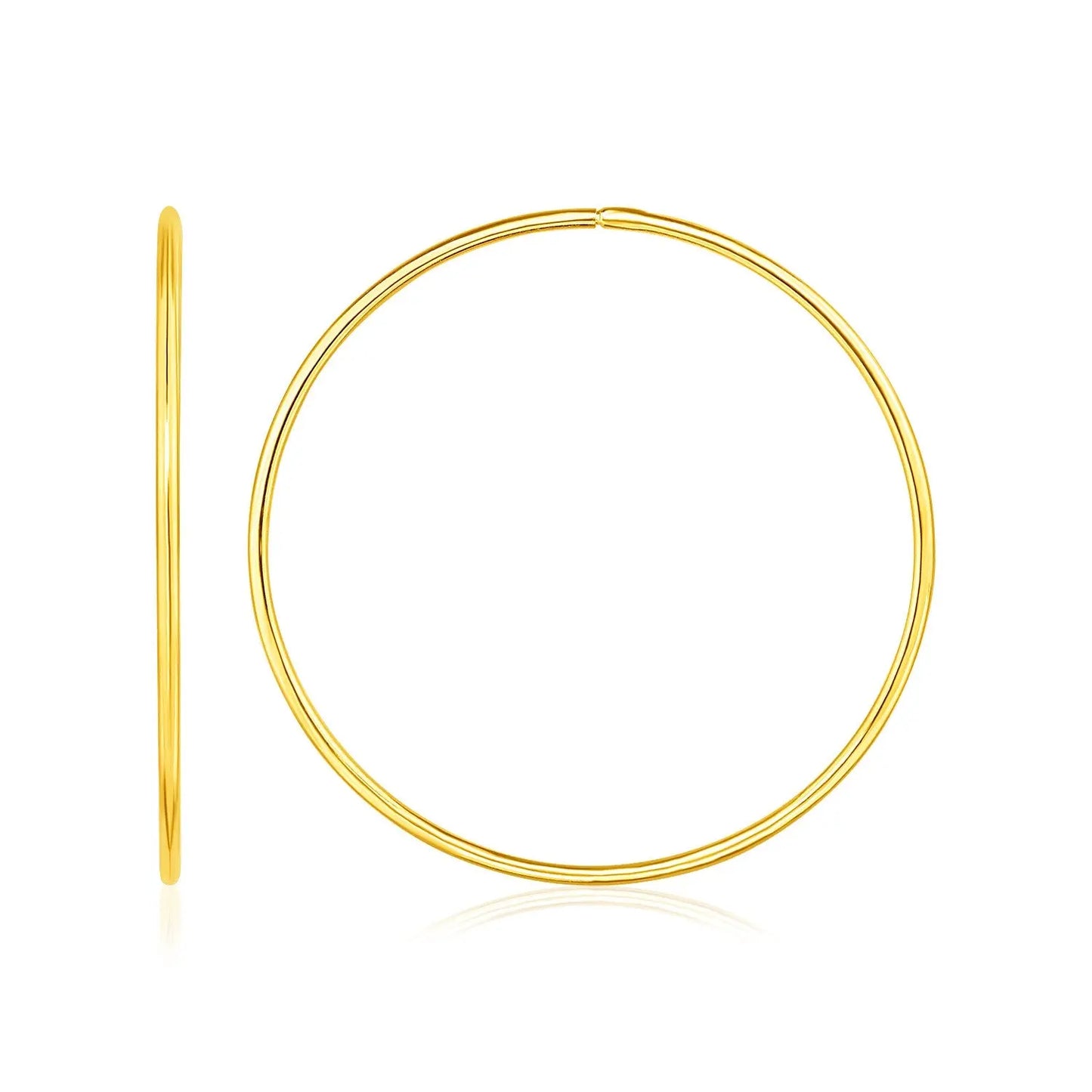 Endless Hoop Style Earrings in 14K Yellow Gold(1.2x35mm) RCJ Earrings CELESTIA LUXE JEWELLERS