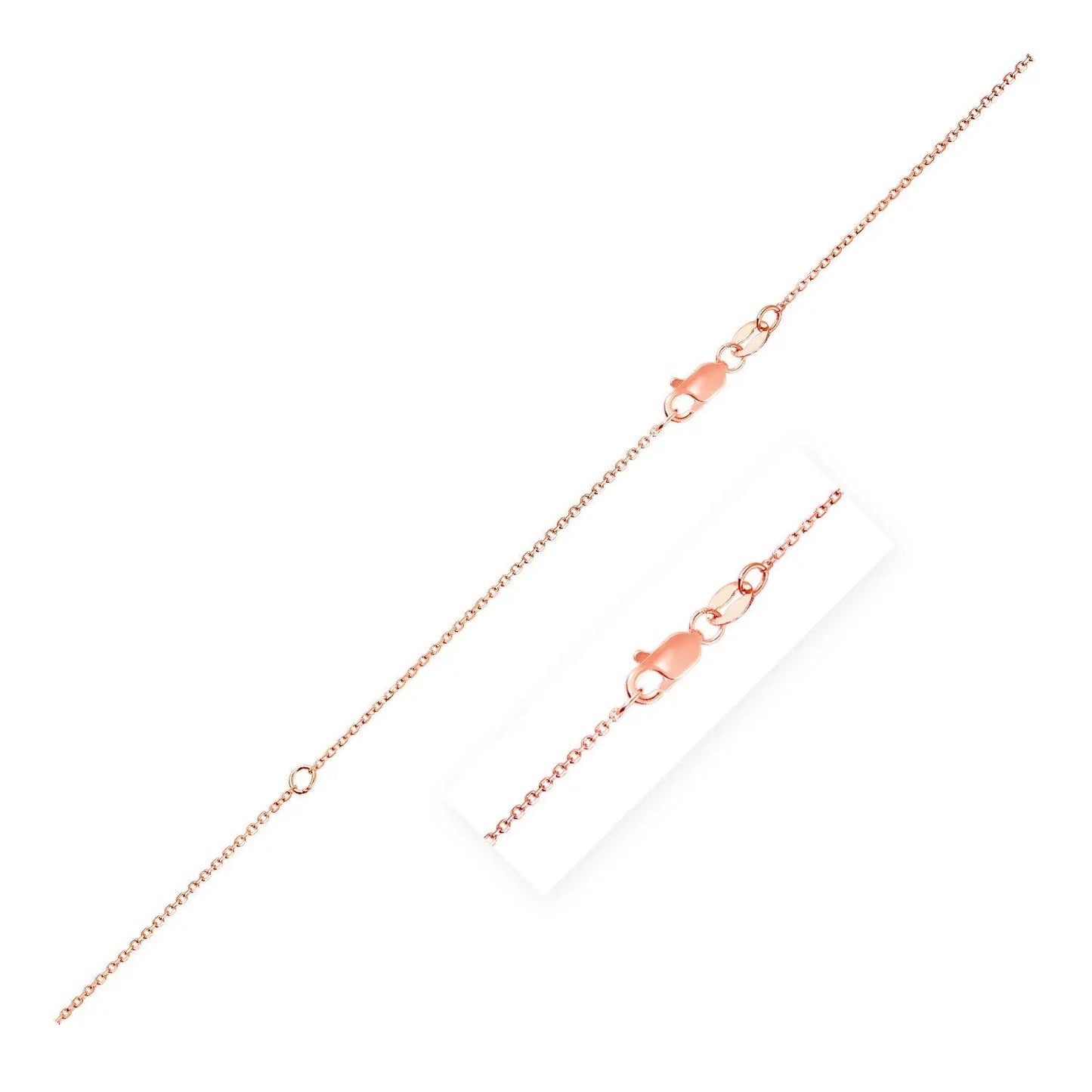 Extendable Cable Chain in 14k Rose Gold (0.87 mm) RCJ Chains CELESTIA LUXE JEWELLERS