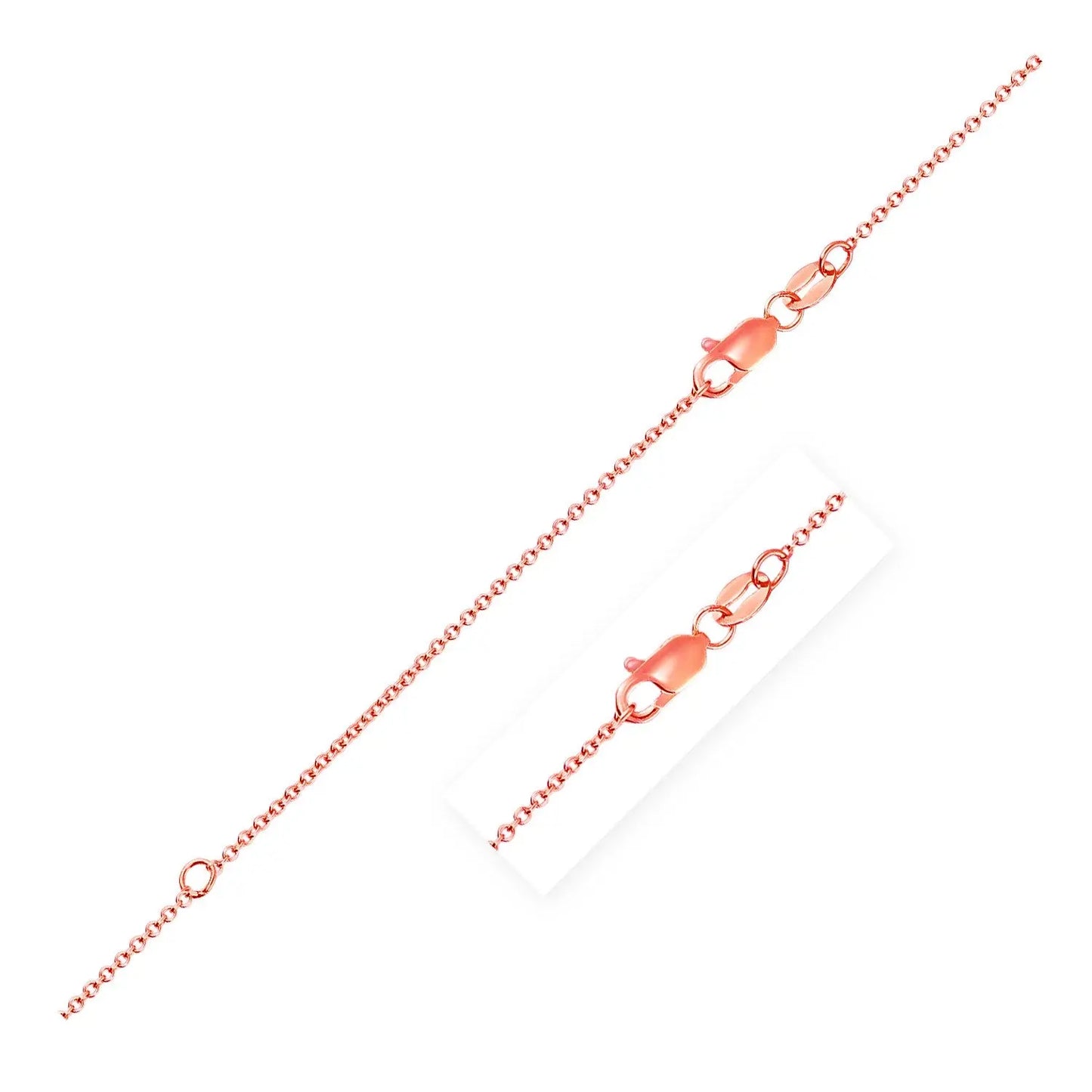 Extendable Cable Chain in 14k Rose Gold (1.10 mm) RCJ Chains CELESTIA LUXE JEWELLERS