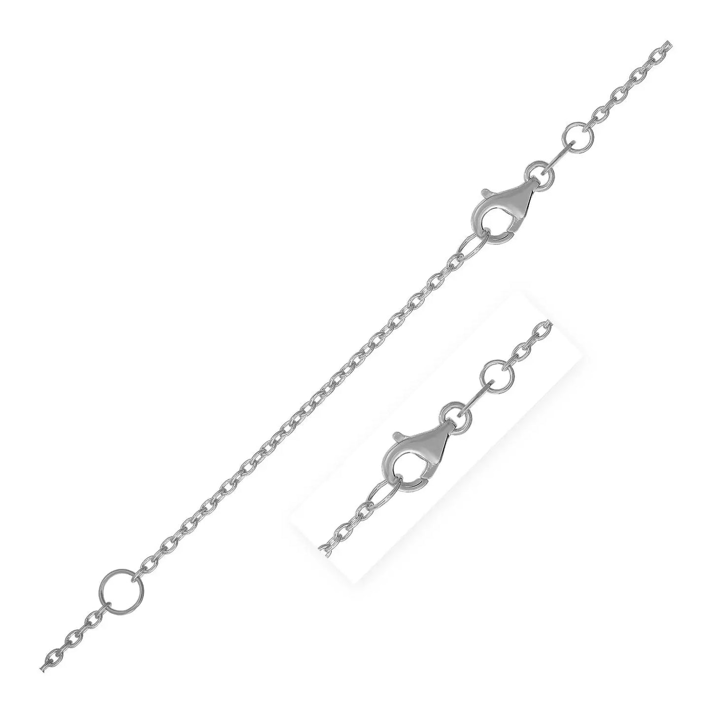 Extendable Cable Chain in 14k White Gold (1.20 mm) RCJ Chains CELESTIA LUXE JEWELLERS