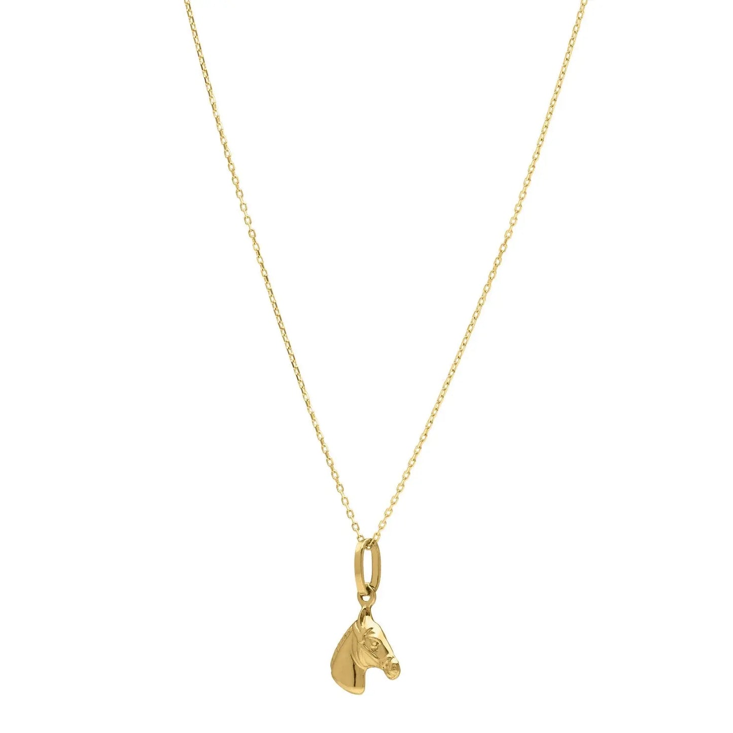 Horse Profile Small Necklace in 14K Yellow Gold RCJ Necklaces CELESTIA LUXE JEWELLERS