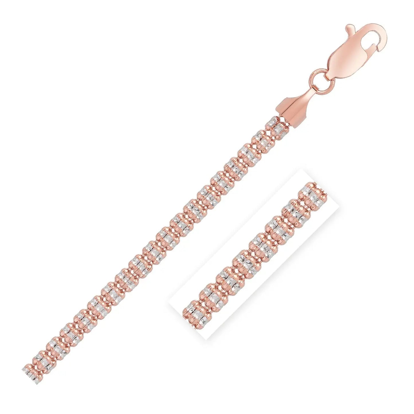 Ice Barrel Chain in 14k Rose Gold (3.1 mm) RCJ Chains CELESTIA LUXE JEWELLERS