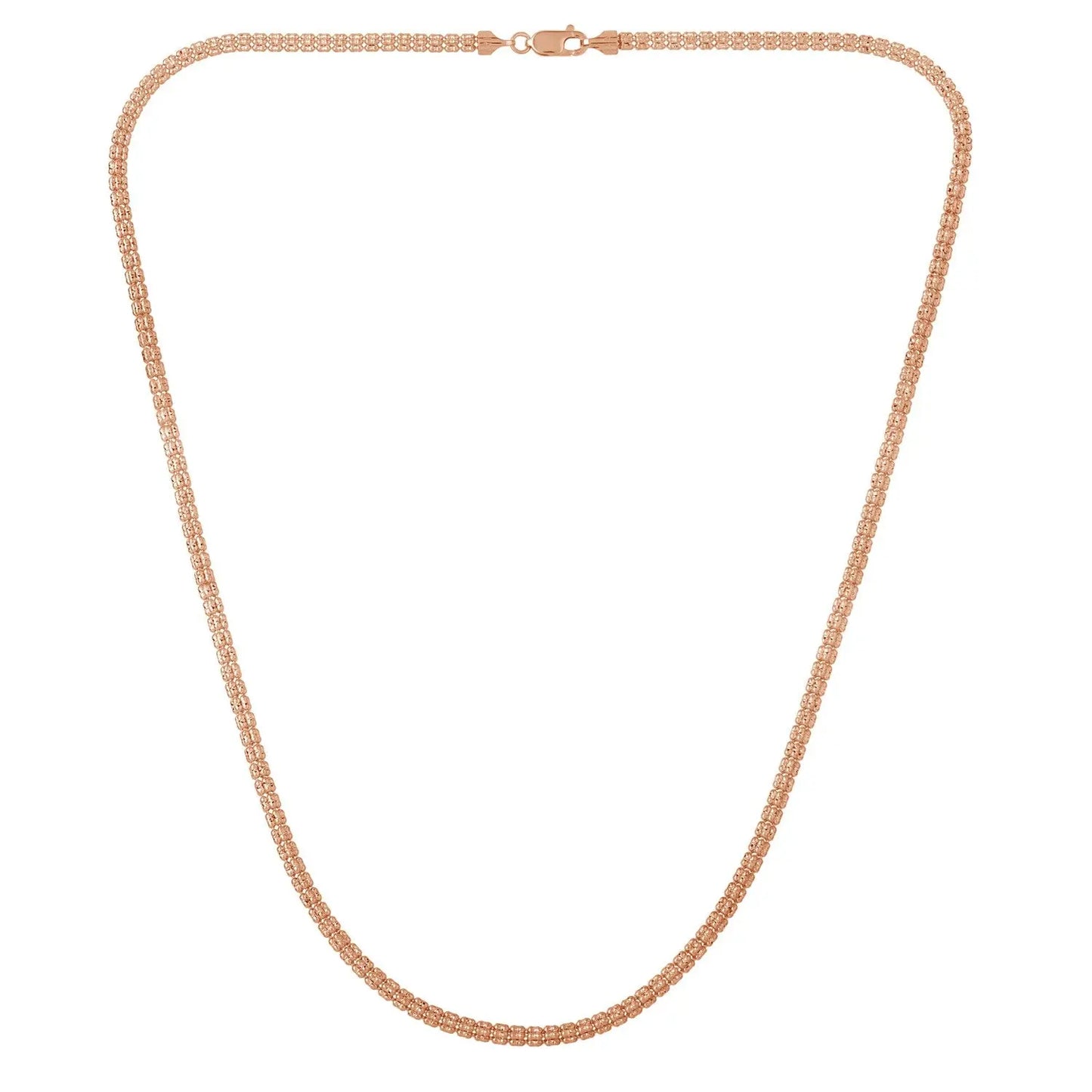 Ice Barrel Chain in 14k Rose Gold (3.1 mm) RCJ Chains CELESTIA LUXE JEWELLERS