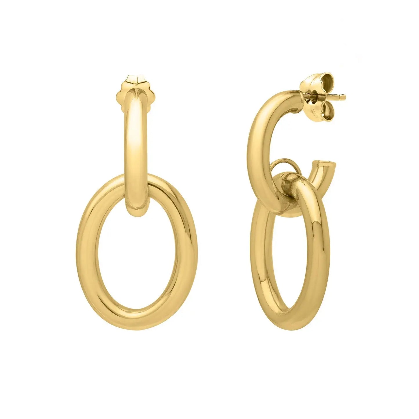 Interlocking Link Earrings in 14K Yellow Gold RCJ Earrings CELESTIA LUXE JEWELLERS