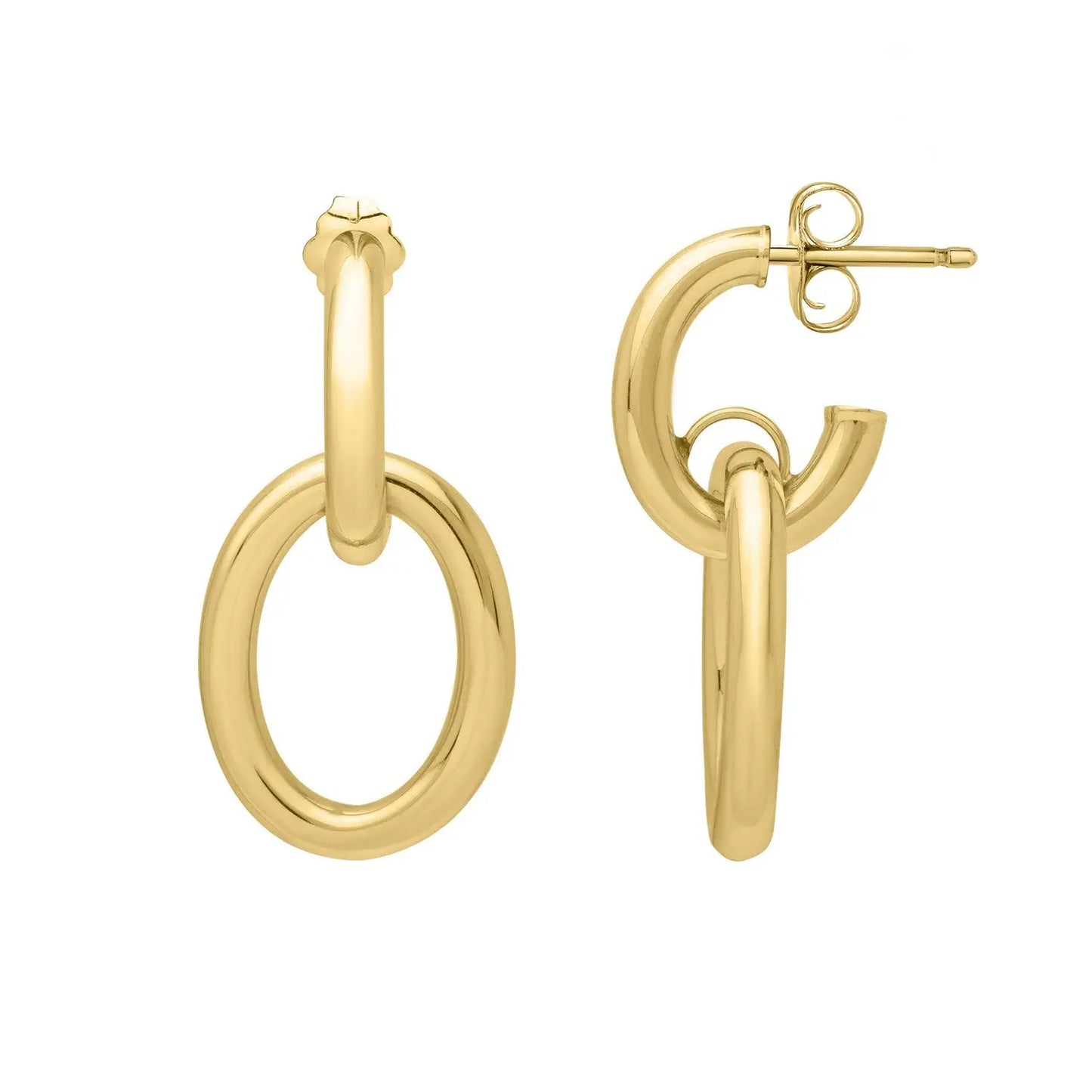 Interlocking Link Earrings in 14K Yellow Gold RCJ Earrings CELESTIA LUXE JEWELLERS