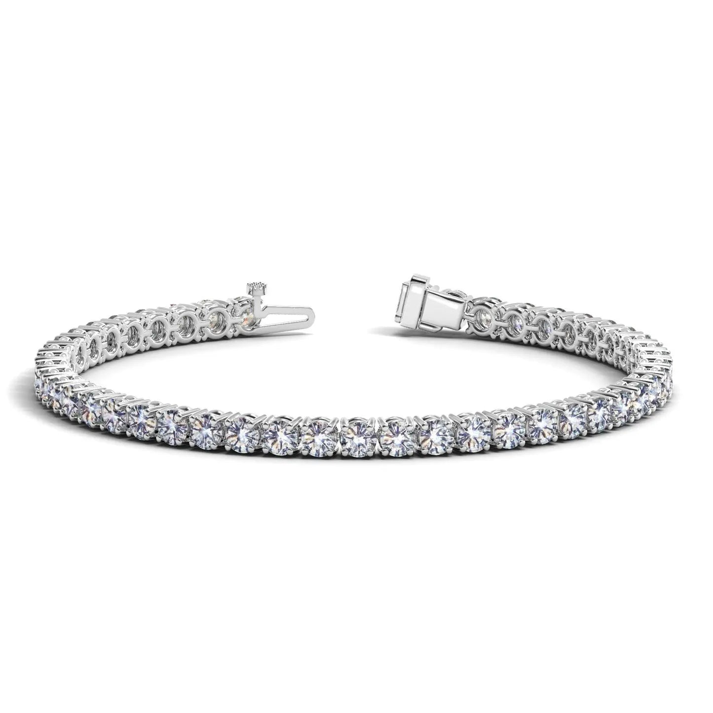 Lab Grown Round Diamond Tennis Bracelet in 14k White Gold (10 cctw F/G VS2/SI1) RCJ Bracelets CELESTIA LUXE JEWELLERS