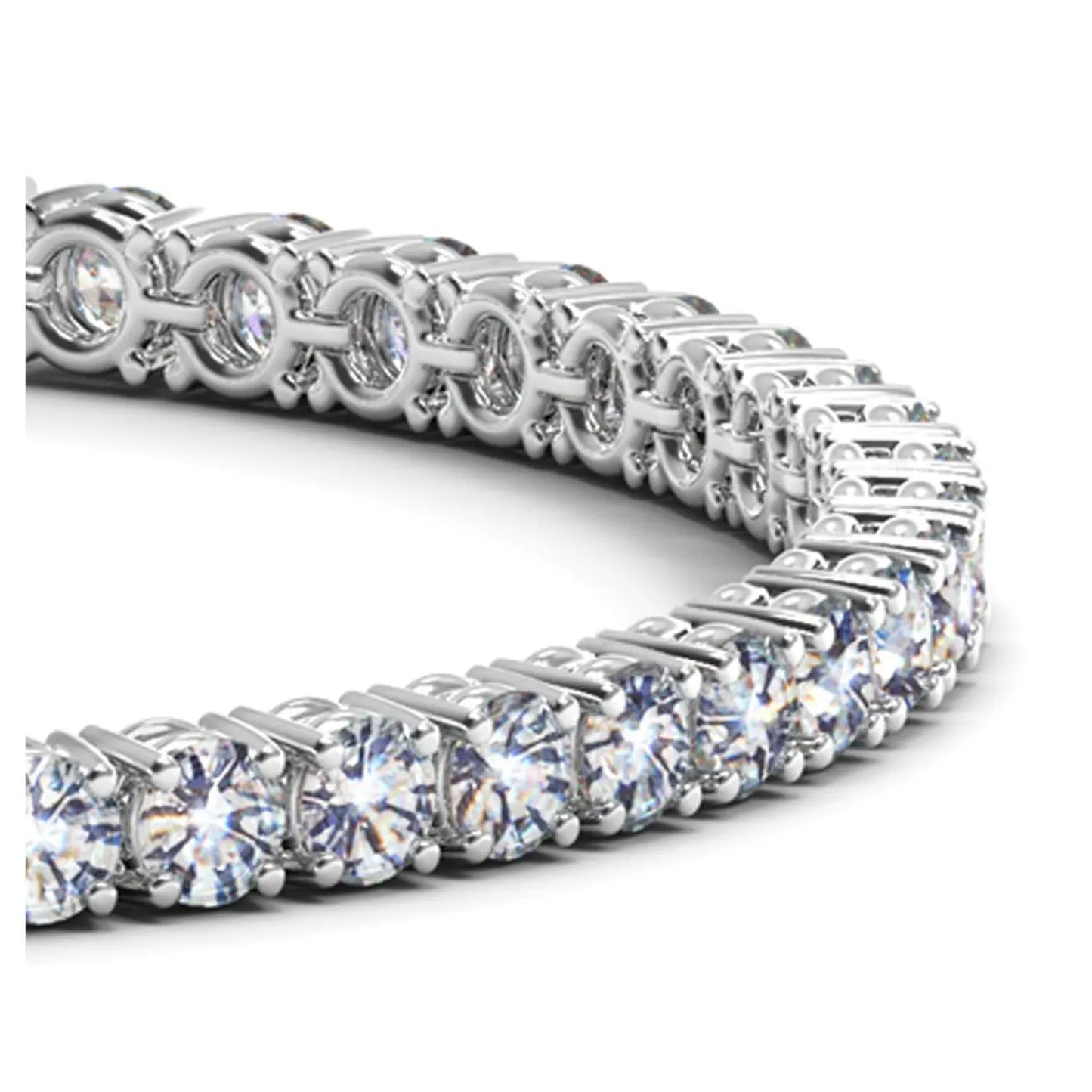 Lab Grown Round Diamond Tennis Bracelet in 14k White Gold (10 cctw F/G VS2/SI1) RCJ Bracelets CELESTIA LUXE JEWELLERS