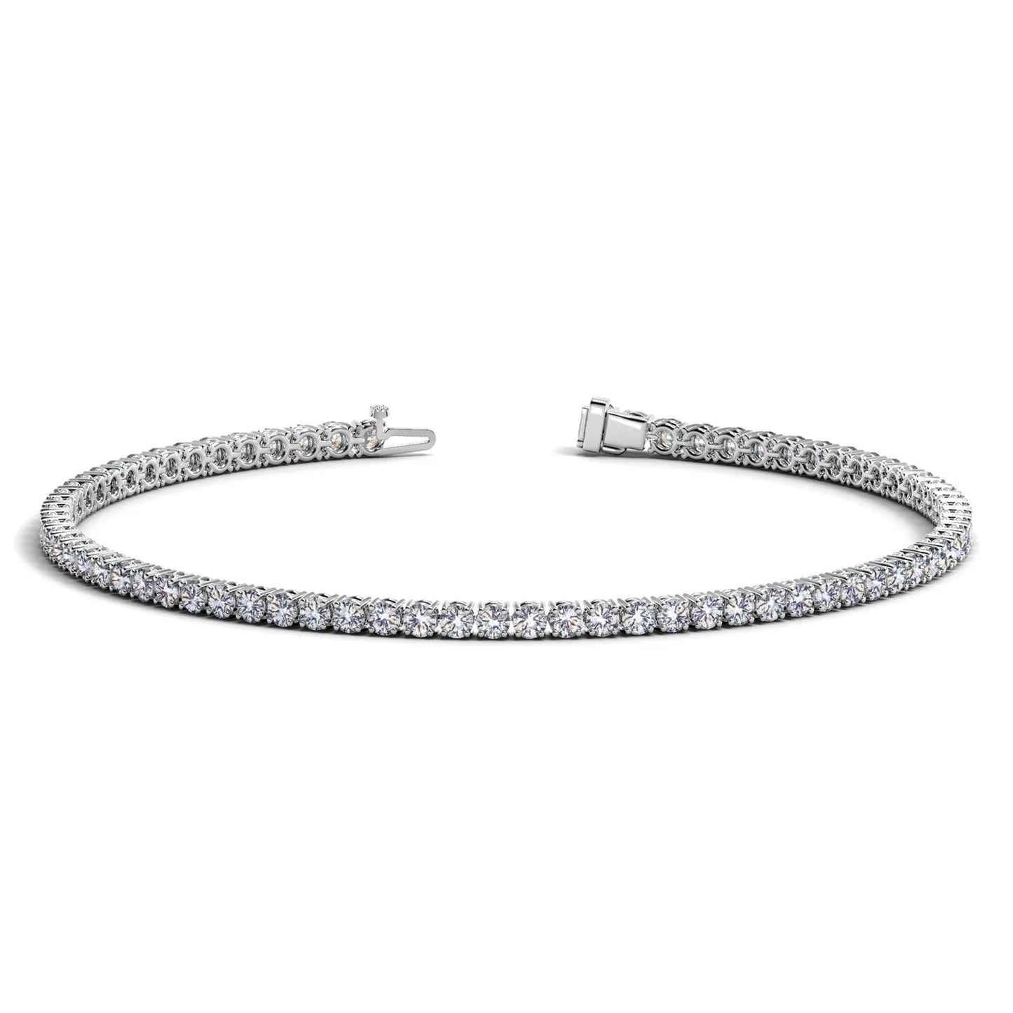 Lab Grown Round Diamond Tennis Bracelet in 14k White Gold (2 cctw F/G VS2/SI1) RCJ Bracelets CELESTIA LUXE JEWELLERS