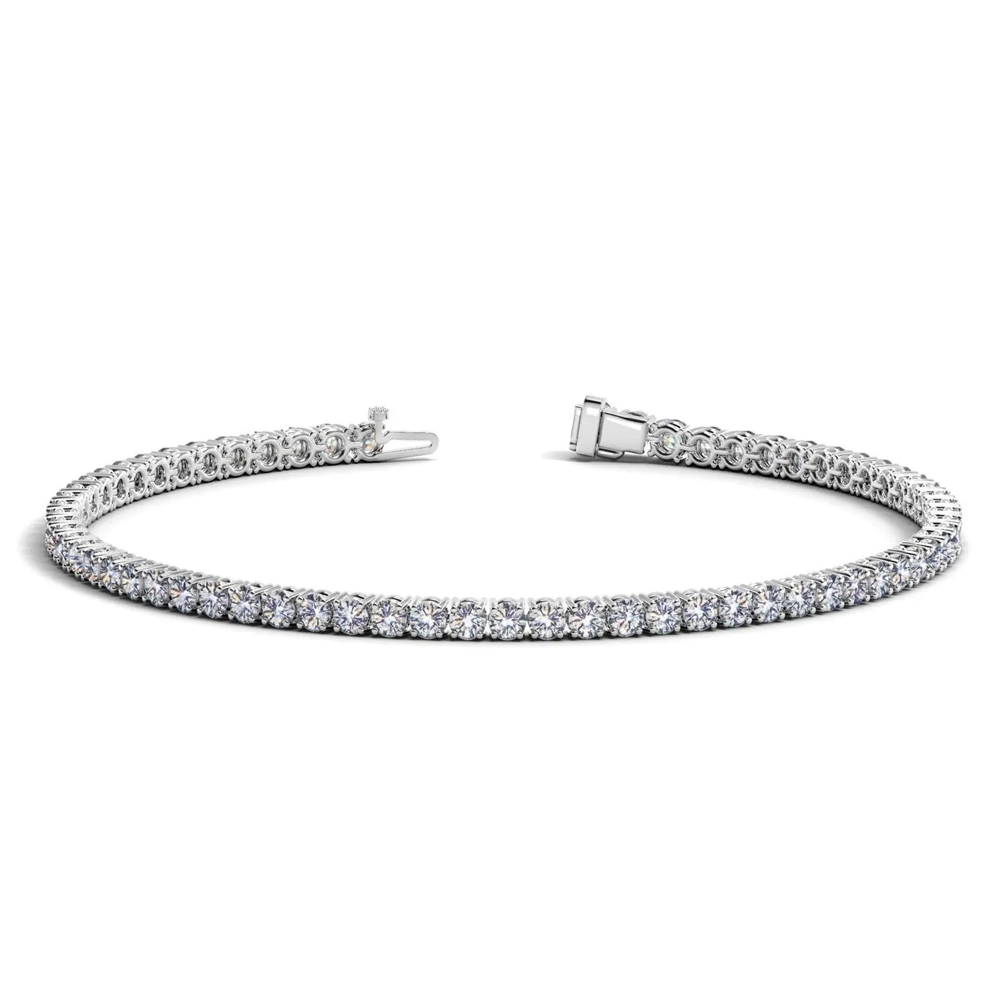 Lab Grown Round Diamond Tennis Bracelet in 14k White Gold (3 cctw F/G VS2/SI1) RCJ Bracelets CELESTIA LUXE JEWELLERS