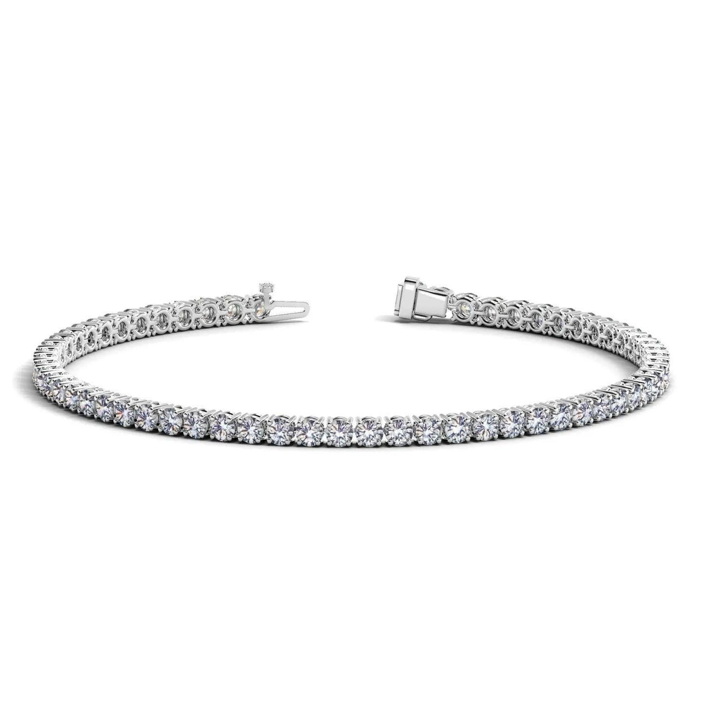 Lab Grown Round Diamond Tennis Bracelet in 14k White Gold (4 cctw F/G VS2/SI1) RCJ Bracelets CELESTIA LUXE JEWELLERS
