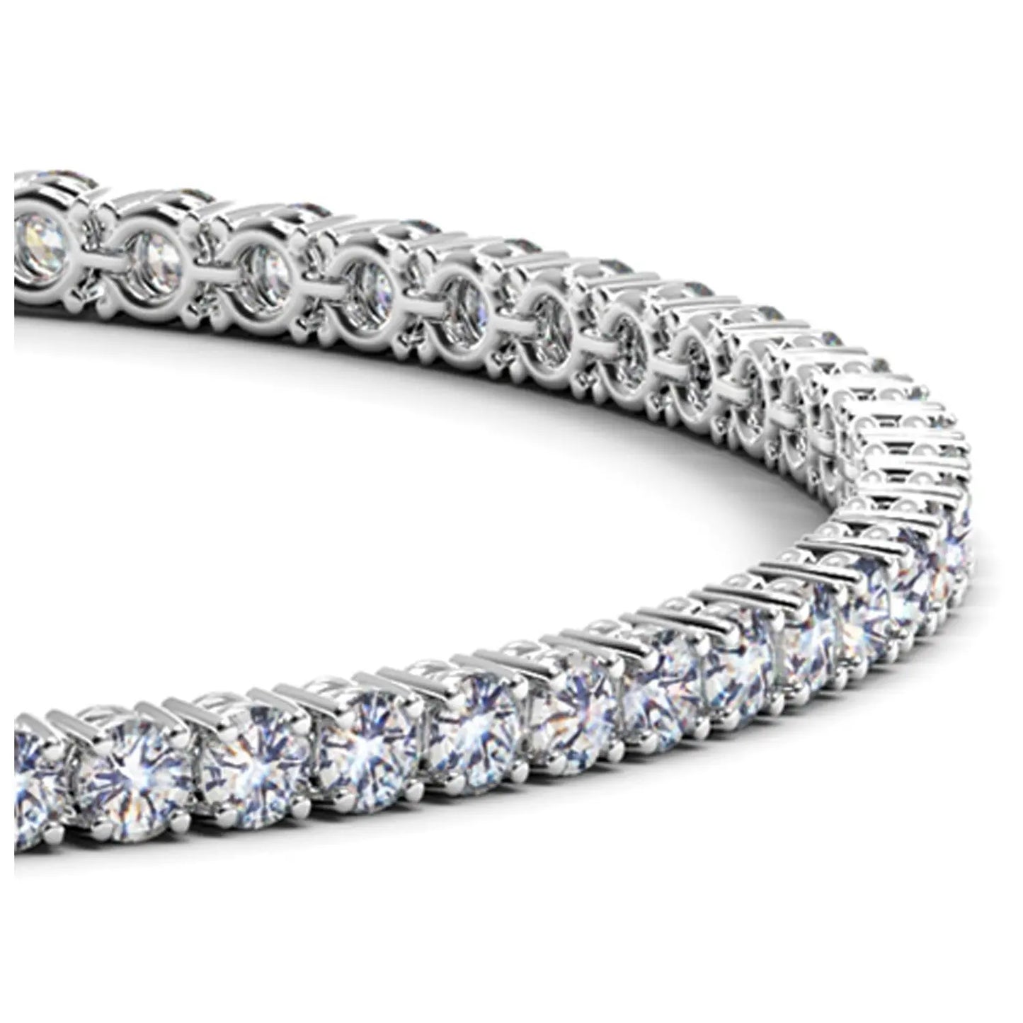 Lab Grown Round Diamond Tennis Bracelet in 14k White Gold (4 cctw F/G VS2/SI1) RCJ Bracelets CELESTIA LUXE JEWELLERS