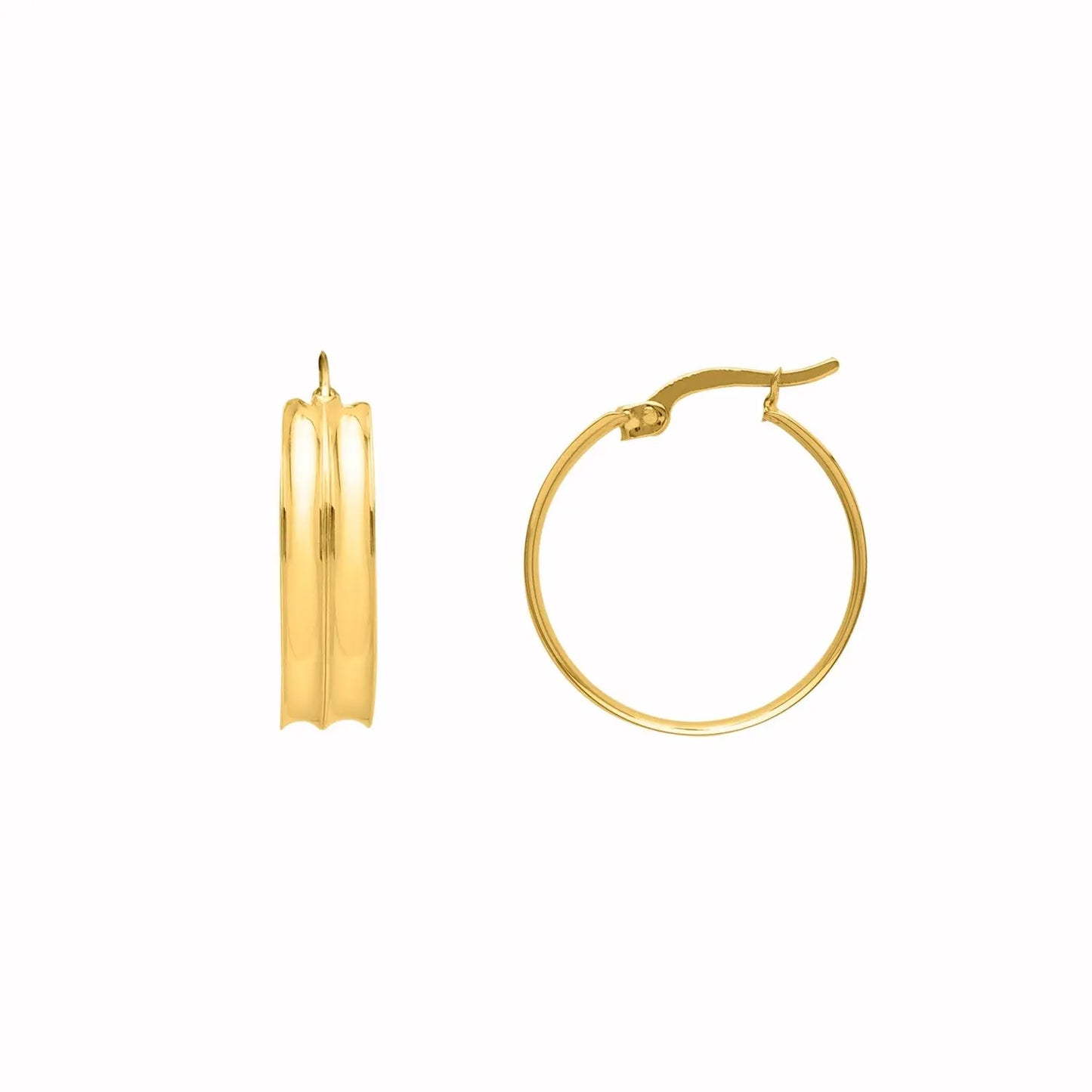 Large Concave Hoop Earrings in 14K Yellow Gold RCJ Earrings CELESTIA LUXE JEWELLERS