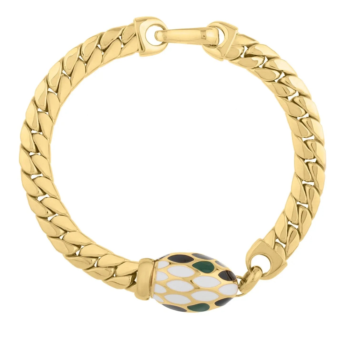 Le Serpent Curb Link Bracelet in 14K Yellow Gold (7.00 mm) RCJ Bracelets CELESTIA LUXE JEWELLERS