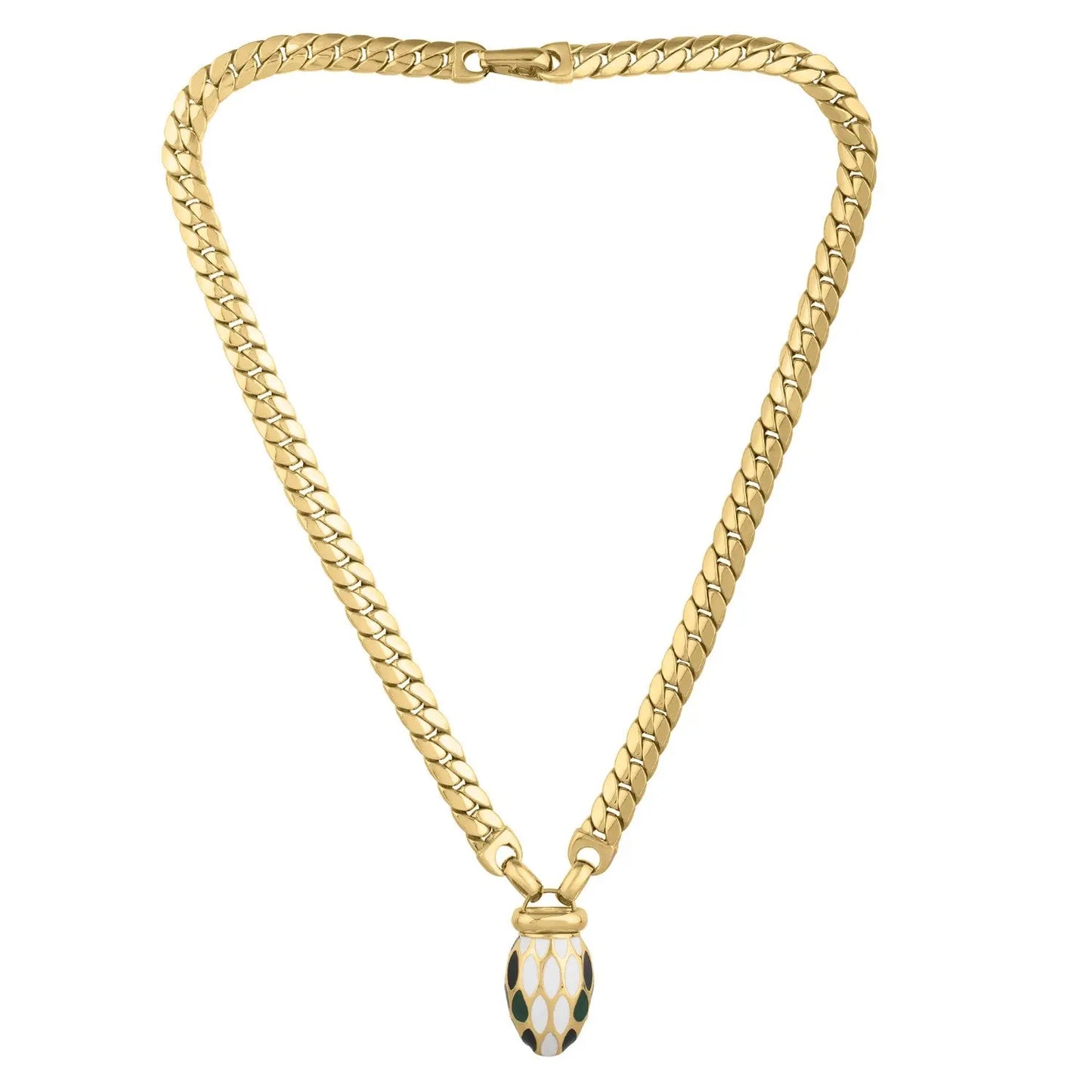 Le Serpent Curb Link Necklace in 14K Yellow Gold RCJ Necklaces CELESTIA LUXE JEWELLERS