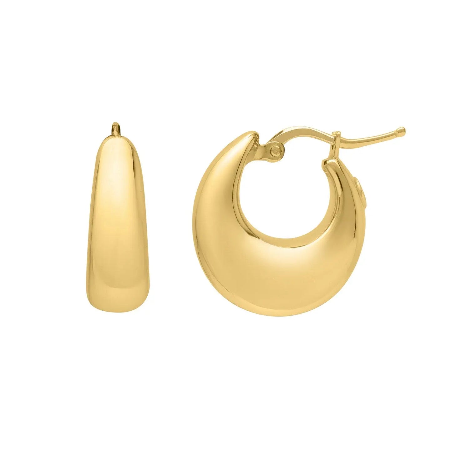 Medium Tapered Hoop Earrings in 14K Yellow Gold RCJ Earrings CELESTIA LUXE JEWELLERS