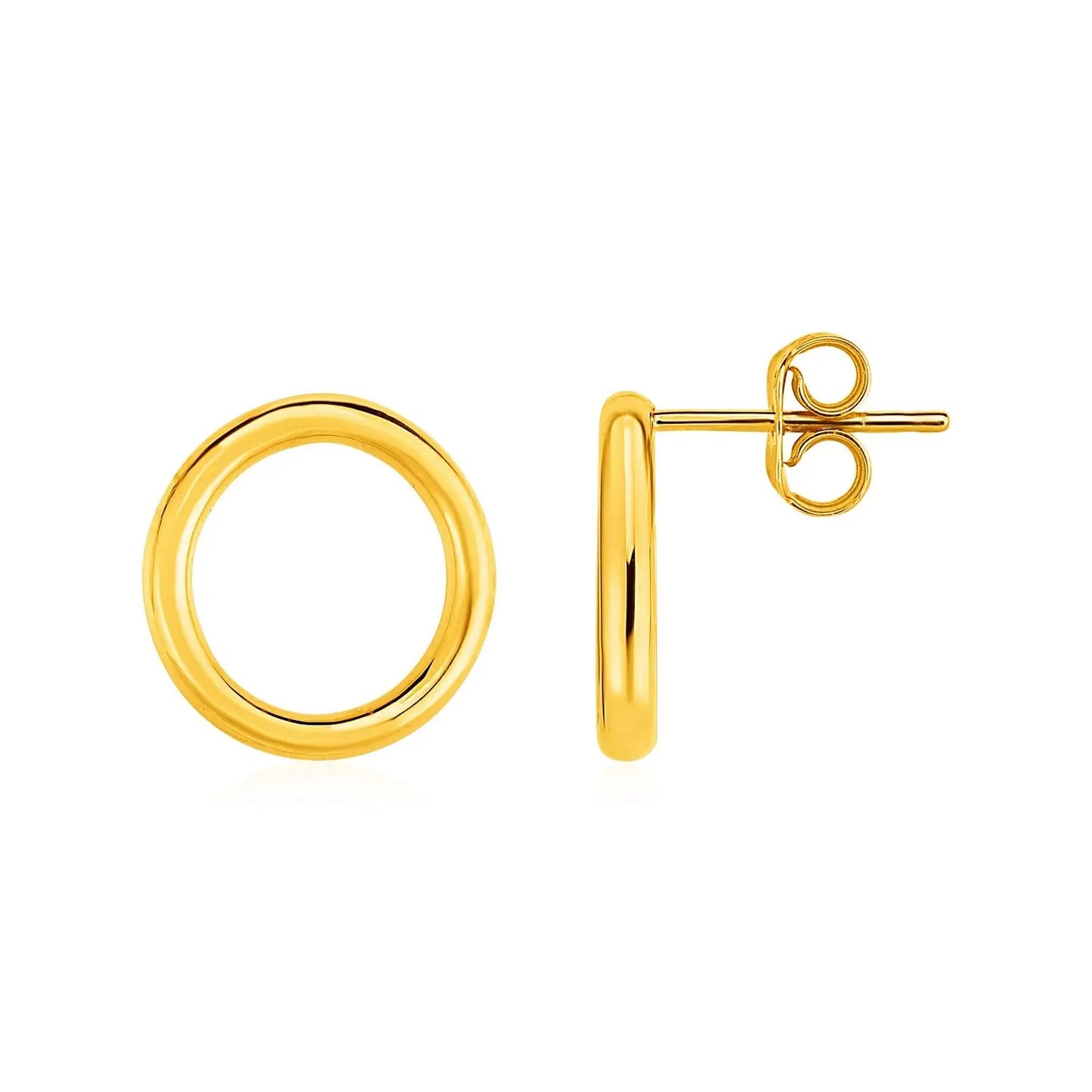 Open Circle Post Earrings in 14k Yellow Gold RCJ Earrings CELESTIA LUXE JEWELLERS