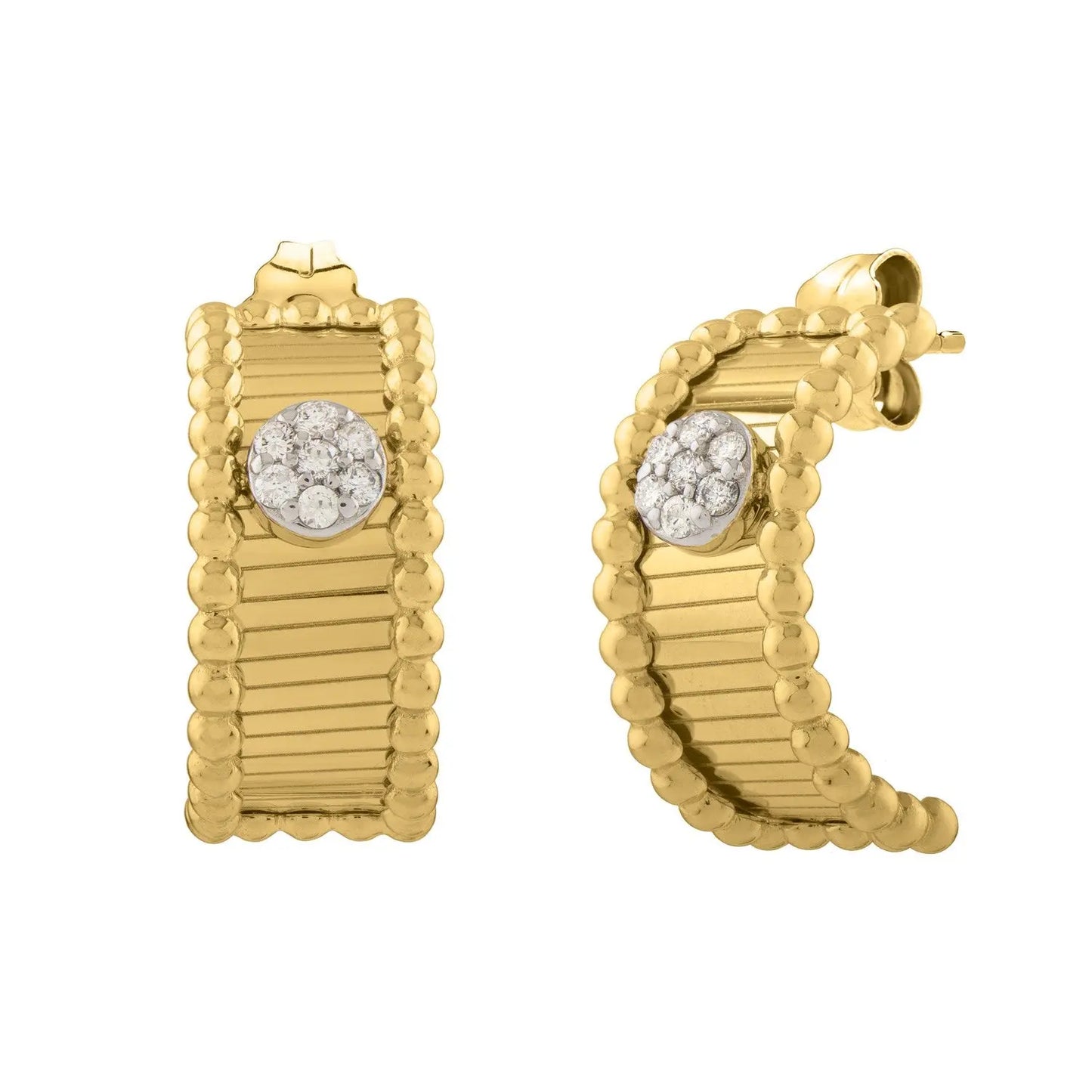 Pallina Half Moon Earrings in 14K Yellow Gold RCJ Earrings CELESTIA LUXE JEWELLERS