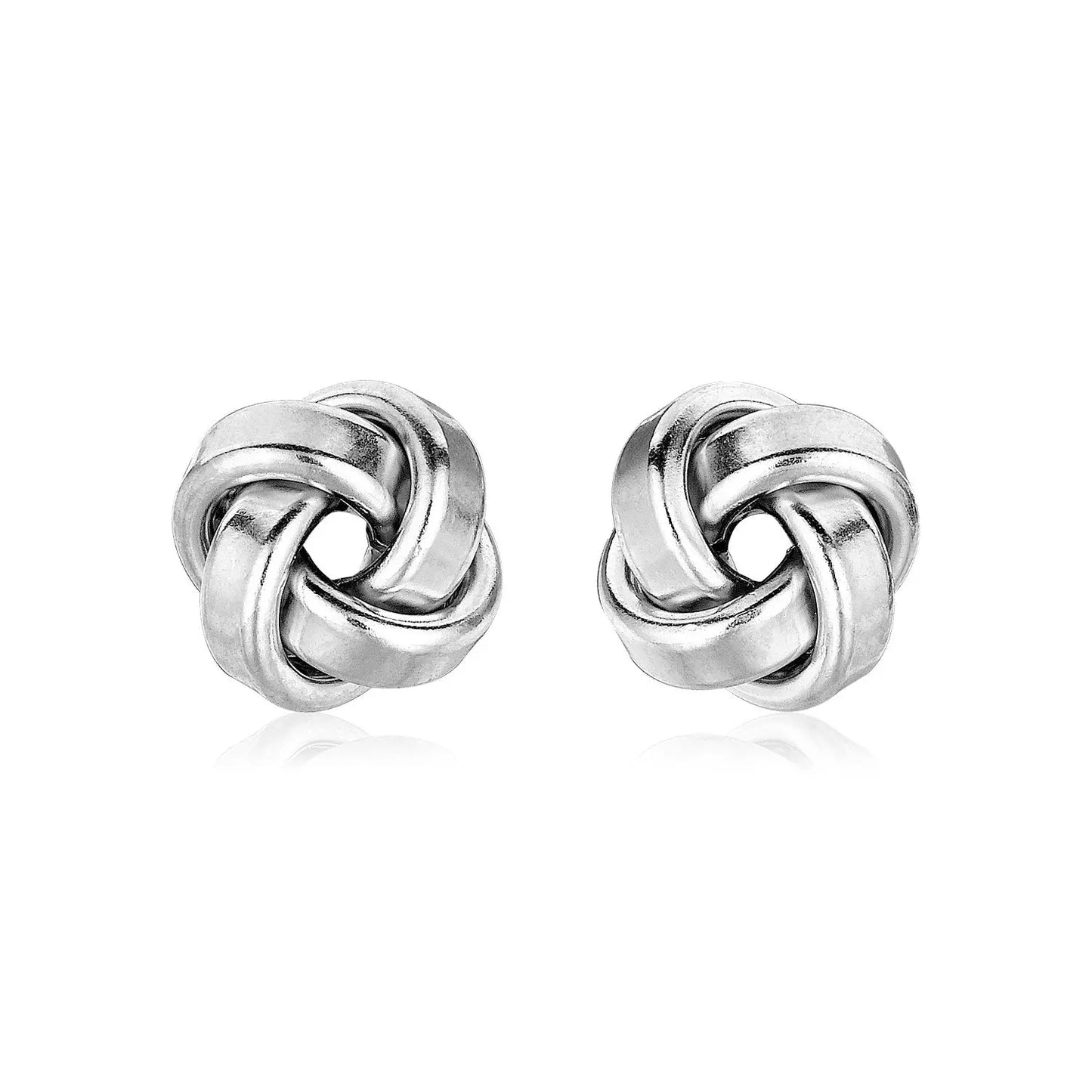 Petite Sterling Silver Polished Love Knot Earrings(9mm) RCJ Earrings CELESTIA LUXE JEWELLERS