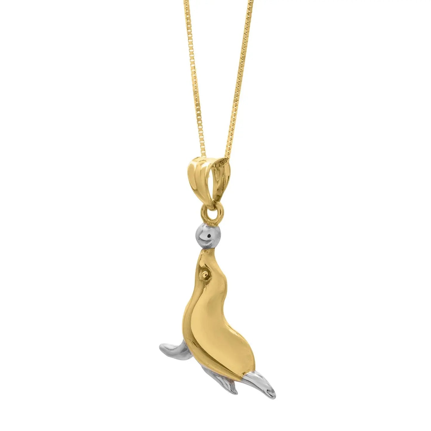 Seal Necklace in 10k Two Tone Gold RCJ Necklaces CELESTIA LUXE JEWELLERS