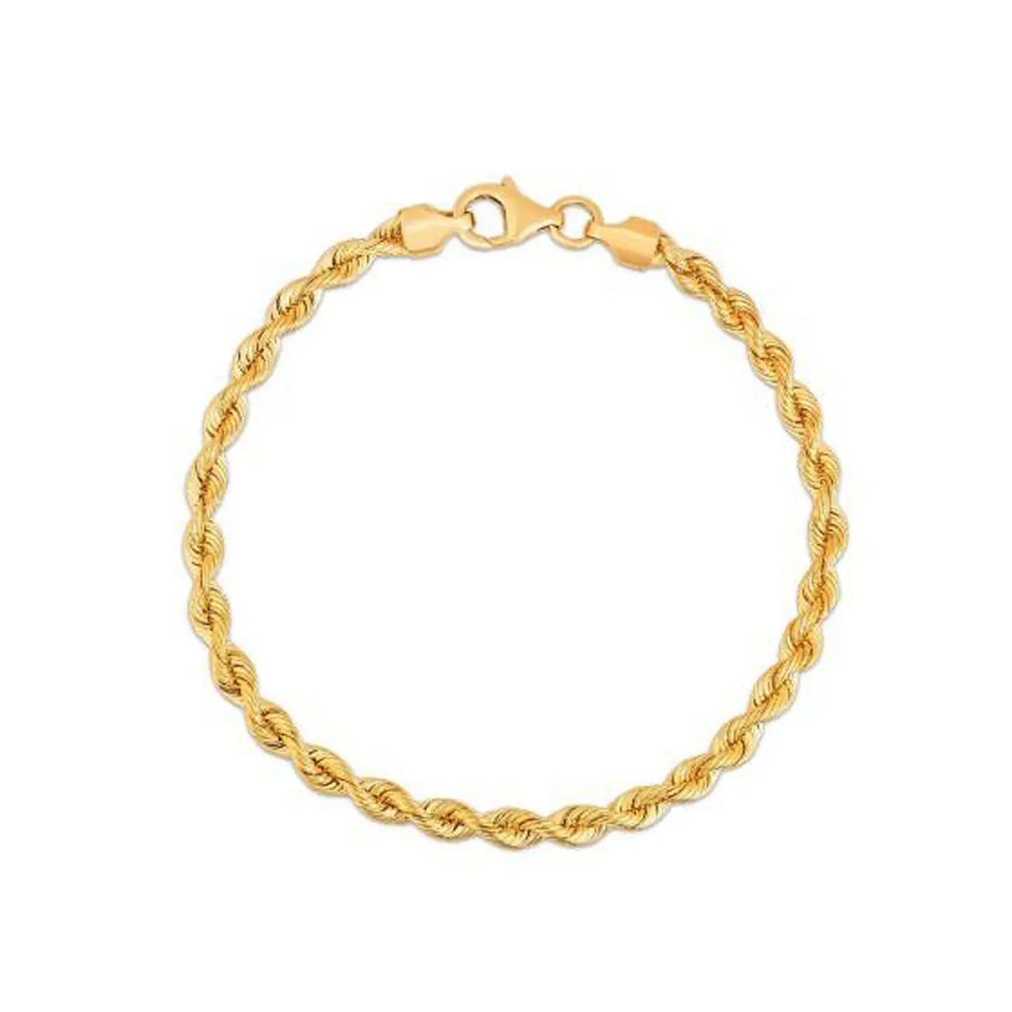 Silk Rope Chain Bracelet in 14k Yellow Gold (3.70 mm) RCJ Bracelets CELESTIA LUXE JEWELLERS