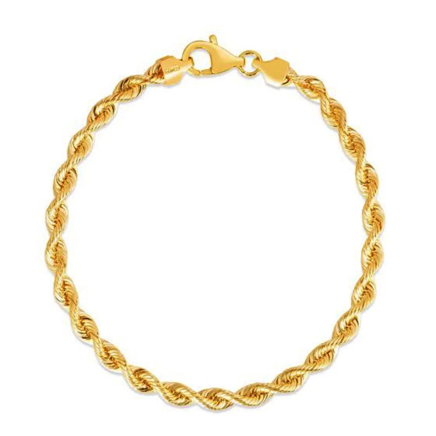 Silk Rope Chain Bracelet in 14k Yellow Gold (4.30 mm) RCJ Bracelets CELESTIA LUXE JEWELLERS