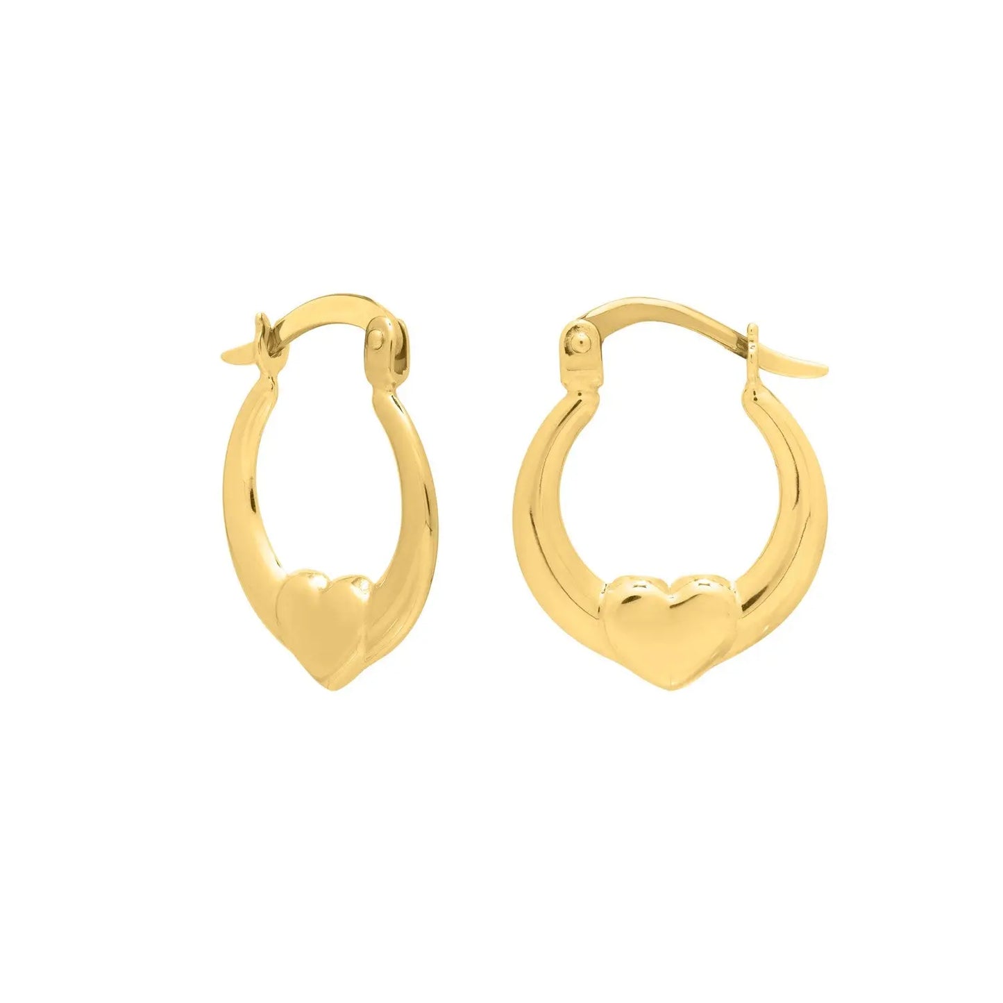 Small Heart Hoop Earrings in 14K Yellow Gold RCJ Earrings CELESTIA LUXE JEWELLERS