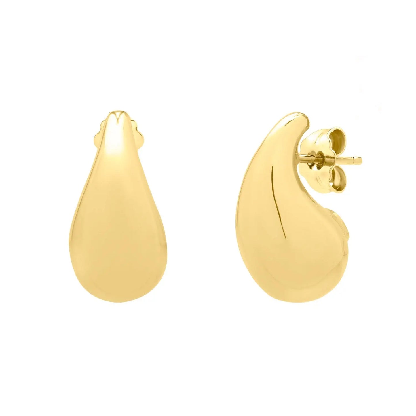 Small Raindrop Stud Earrings in 14K Yellow Gold RCJ Earrings CELESTIA LUXE JEWELLERS