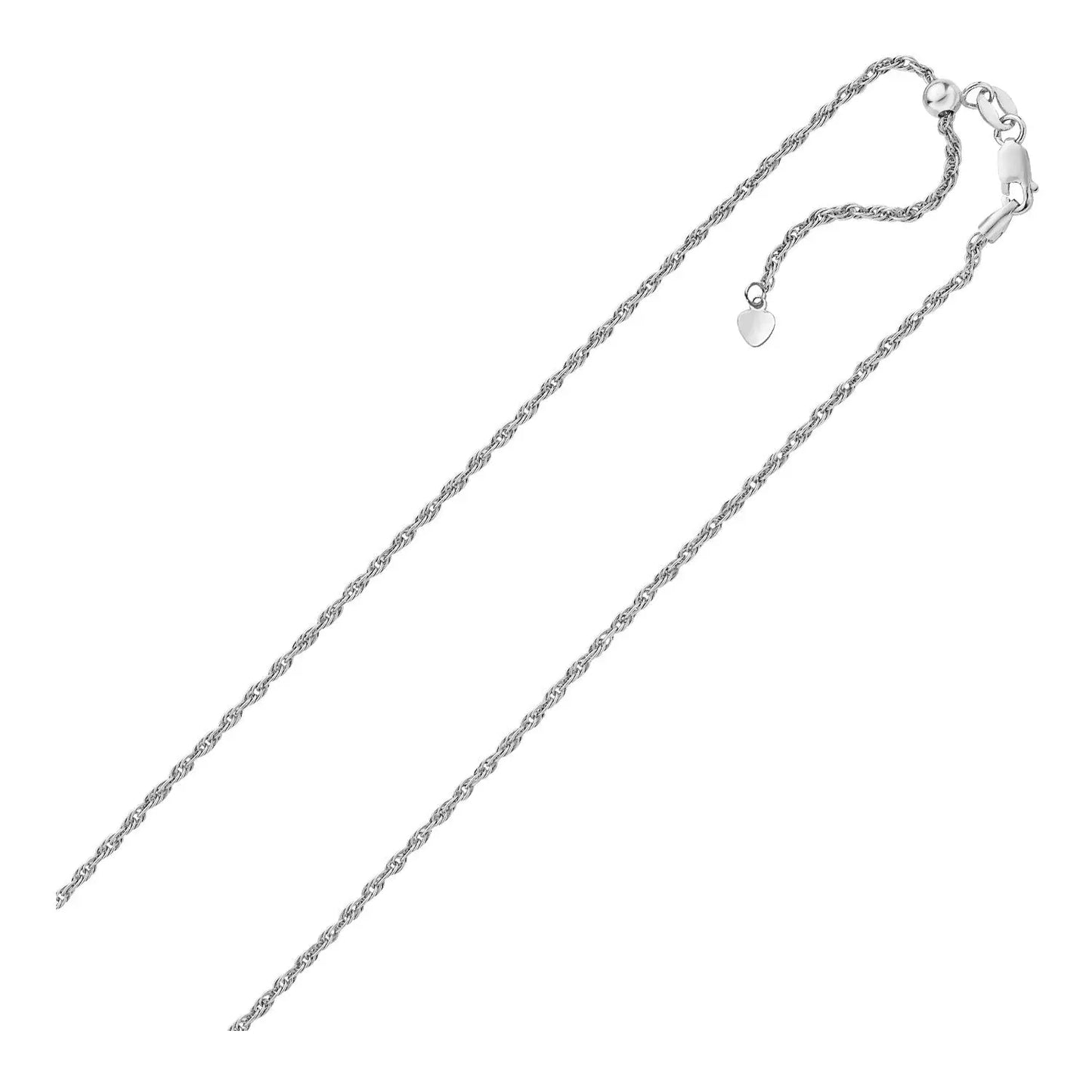Sterling Silver 1.5mm Adjustable Rope Chain (1.50 mm) RCJ Chains CELESTIA LUXE JEWELLERS