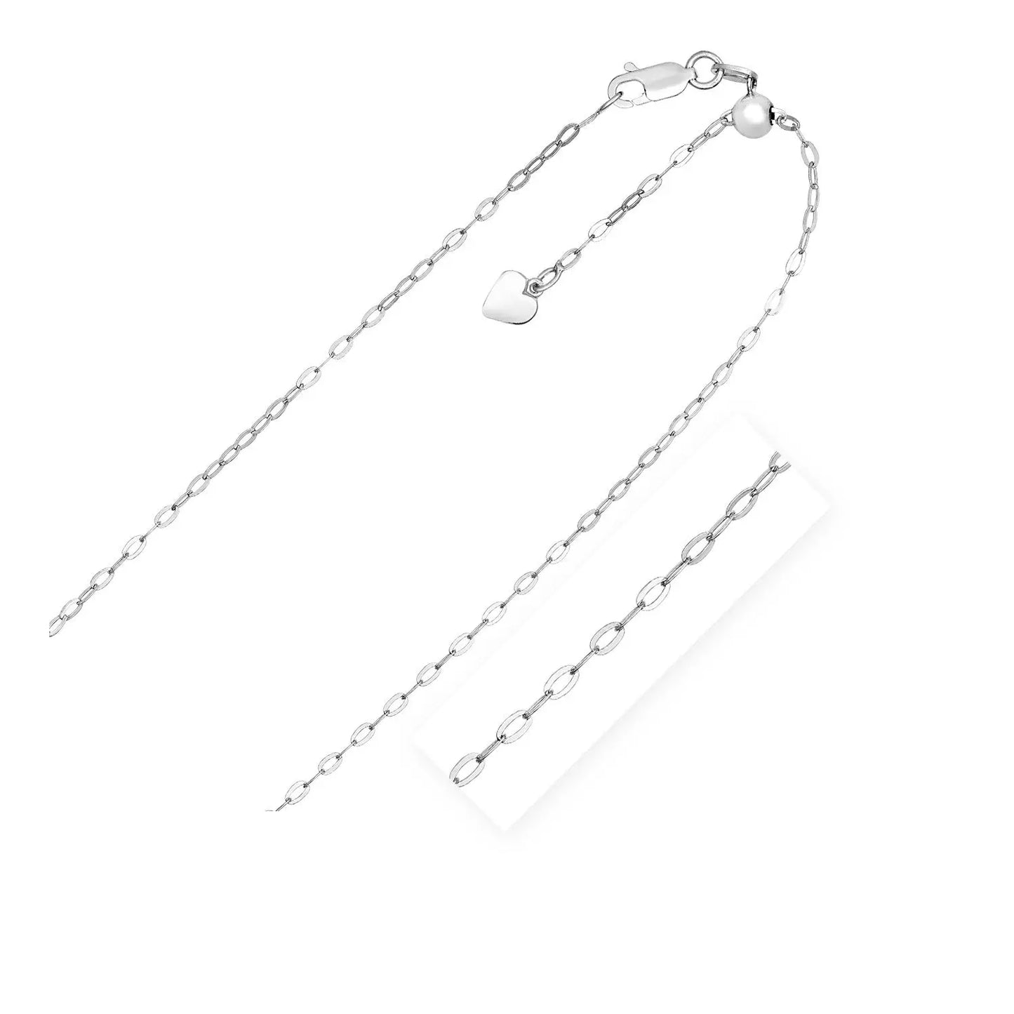 Sterling Silver Adjustable Piatto Chain (1.50 mm) RCJ Chains CELESTIA LUXE JEWELLERS