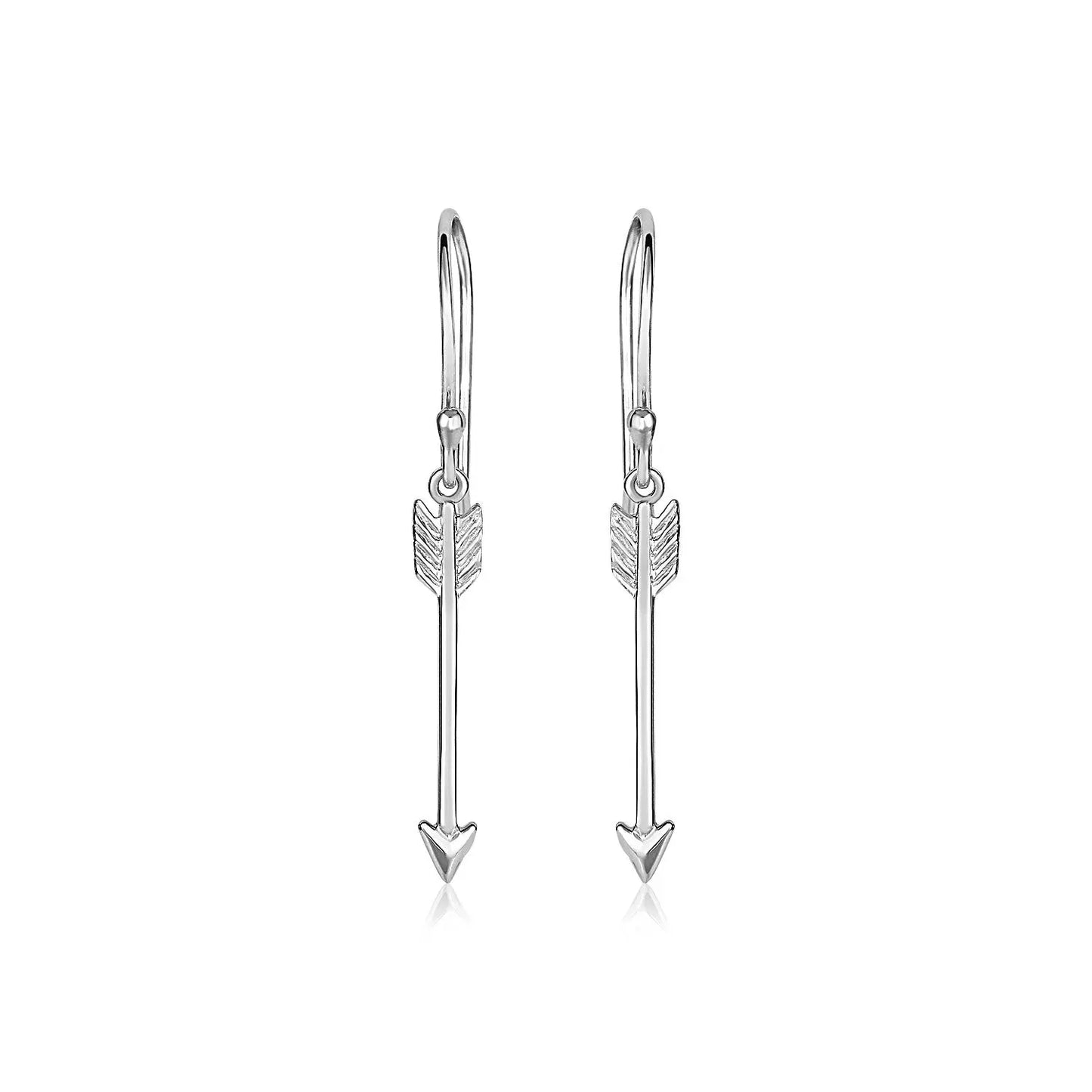 Sterling Silver Polished and Textured Arrow Earrings RCJ Earrings CELESTIA LUXE JEWELLERS