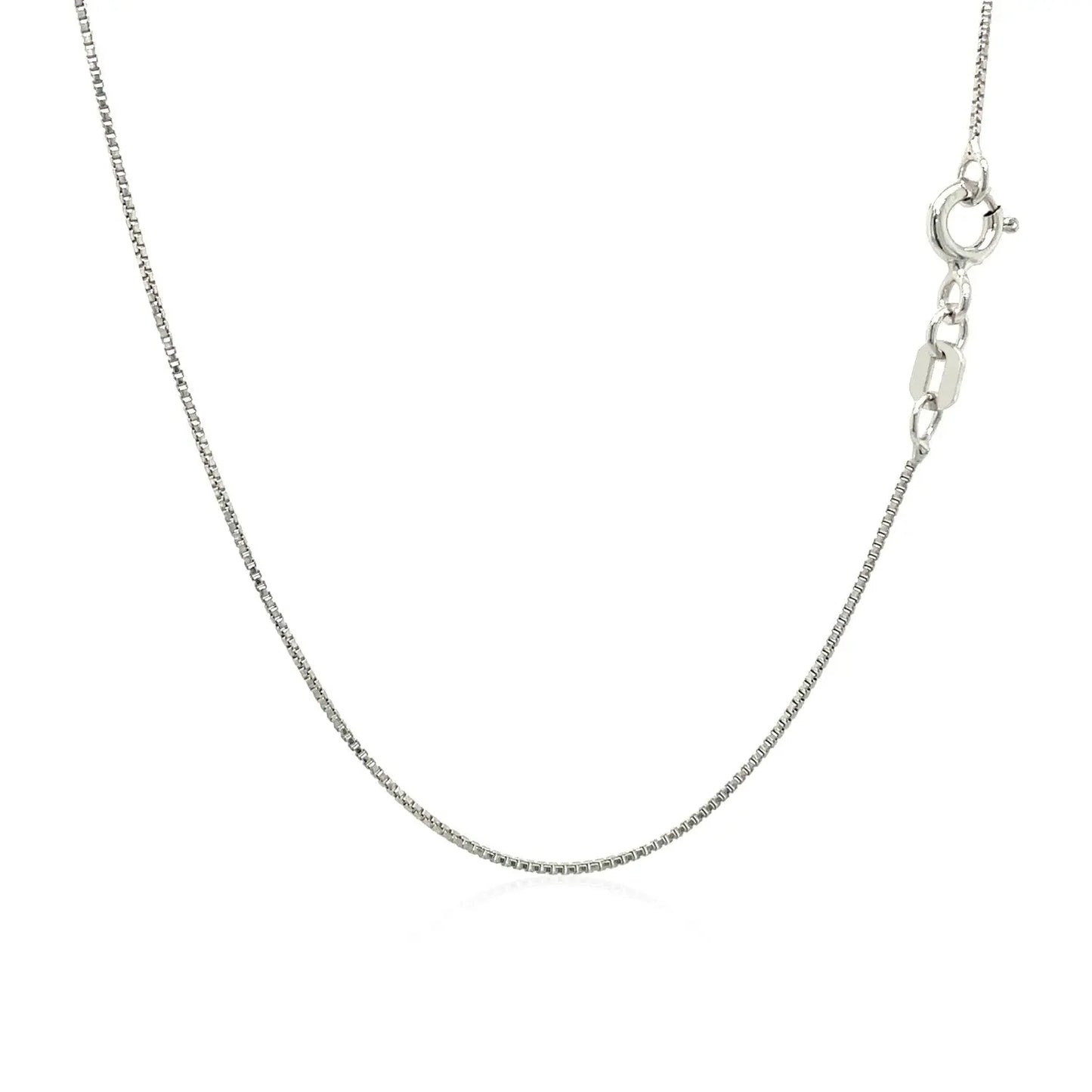 Sterling Silver Rhodium Plated Box Chain (0.70 mm) RCJ Chains CELESTIA LUXE JEWELLERS