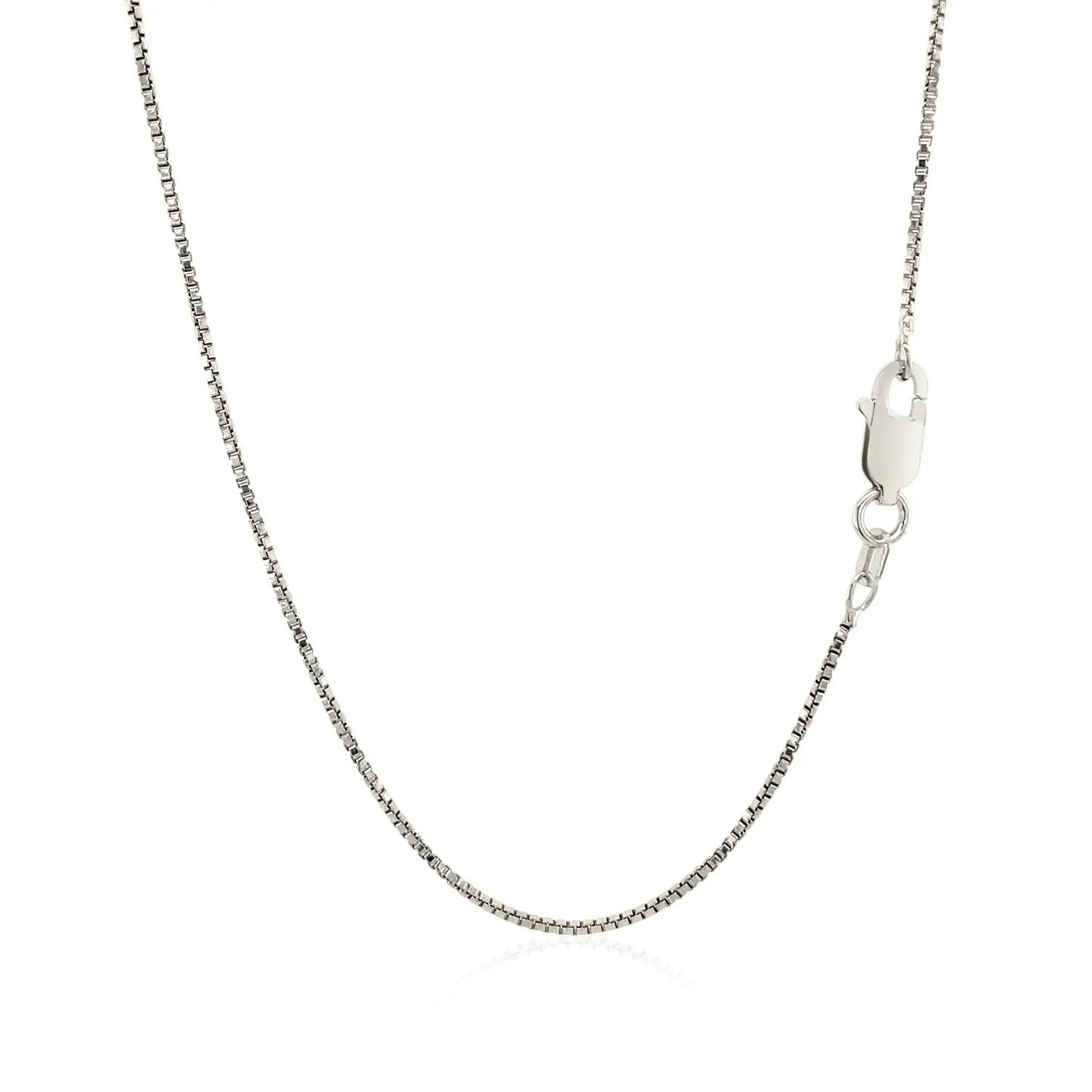 Sterling Silver Rhodium Plated Box Chain (1.10 mm) RCJ Chains CELESTIA LUXE JEWELLERS