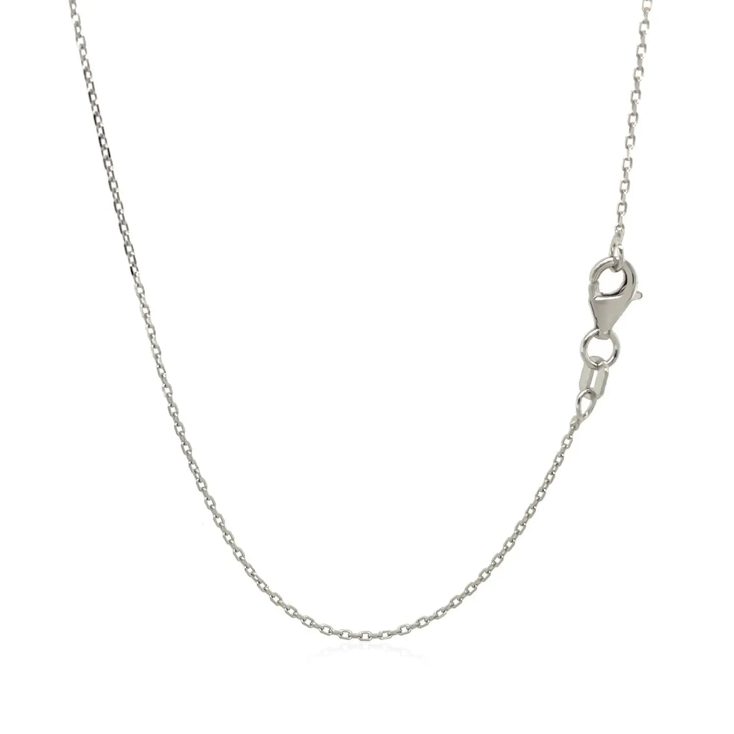Sterling Silver Rhodium Plated Cable Chain (0.80 mm) RCJ Chains CELESTIA LUXE JEWELLERS