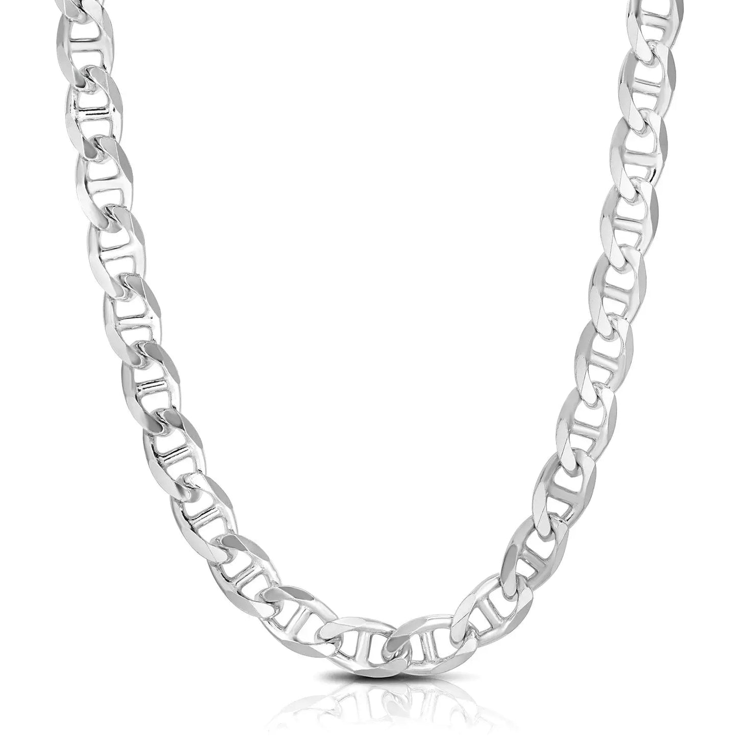 Sterling Silver Rhodium Plated Mariner Chain (8.00 mm) RCJ Chains CELESTIA LUXE JEWELLERS