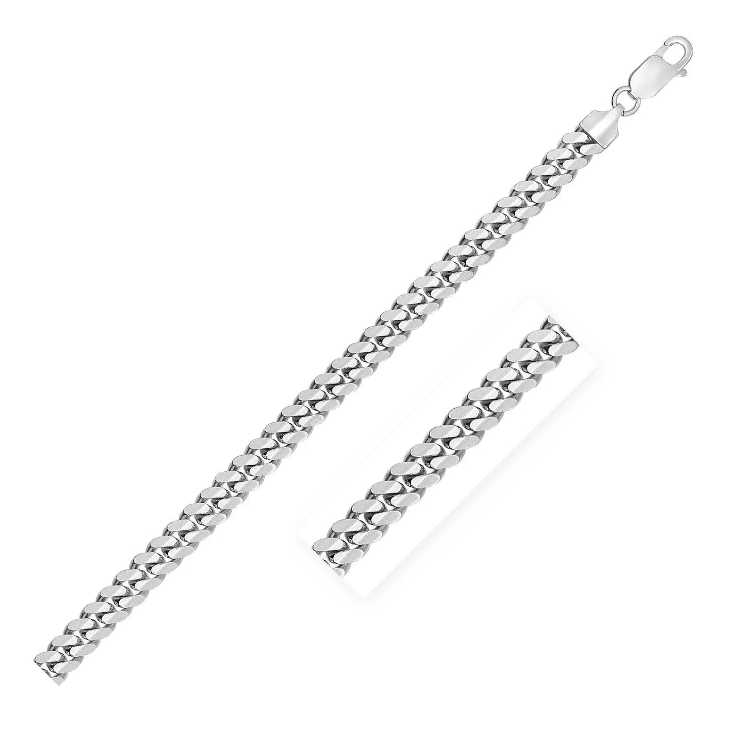 Sterling Silver Rhodium Plated Miami Cuban Chain (6.30 mm) RCJ Chains CELESTIA LUXE JEWELLERS