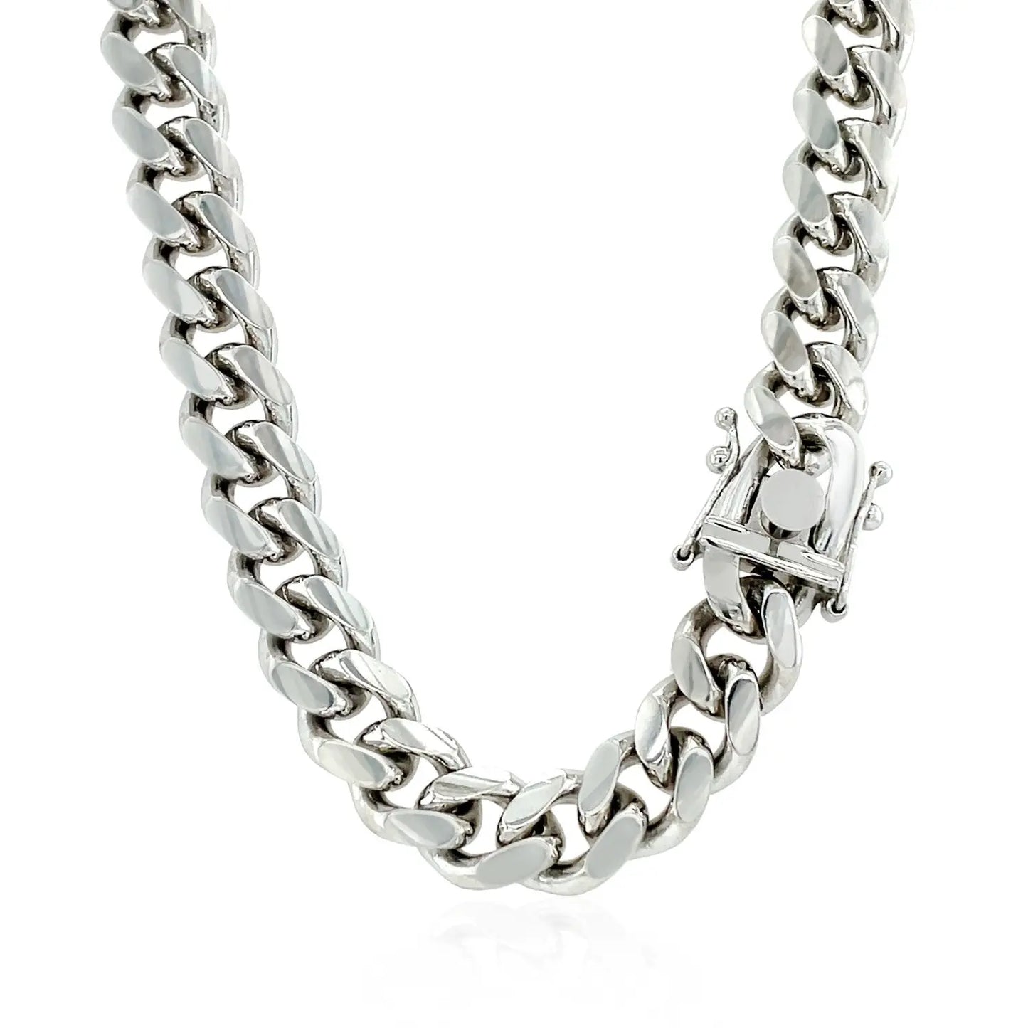 Sterling Silver Rhodium Plated Miami Cuban Chain (8.40 mm) RCJ Chains CELESTIA LUXE JEWELLERS